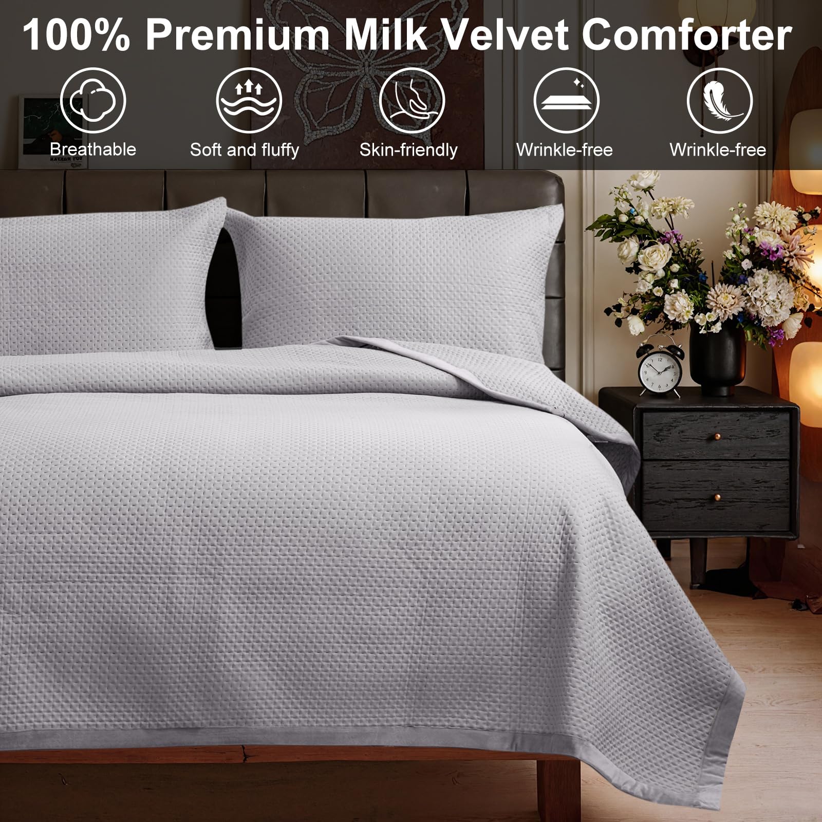 OKYUK Luxury Bedspreads King Size- Reversible Bed Throw King Size with Ultrasonic Quilting - Image 2