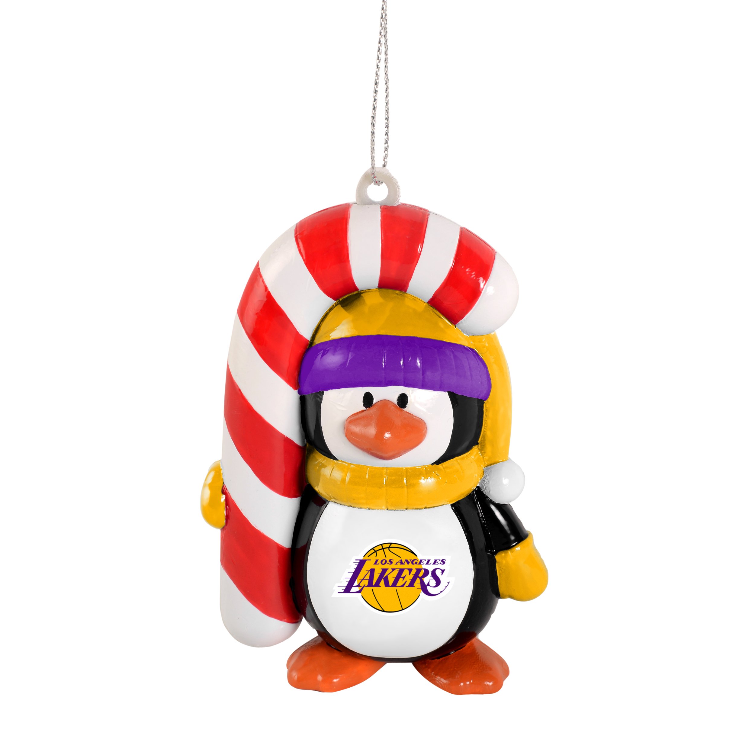 Foco Los Angeles Lakers Big Penguin With Candy Cane Ornament Amazon Co Uk Sports Outdoors