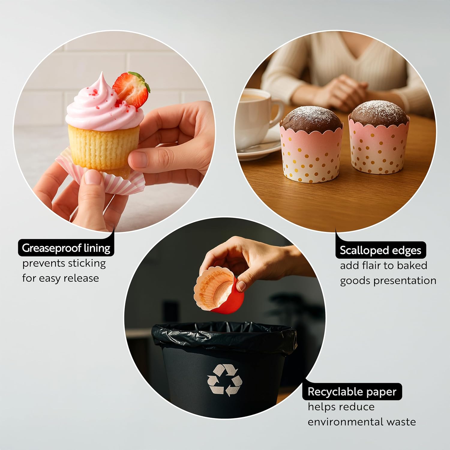 Restaurantware Panificio 4.5 Ounce Baking Cups 500 Disposable Paper Baking Cups - Greaseproof Oven-Ready Blue Paper Muffin Liners Microwavable Polka Dot Print