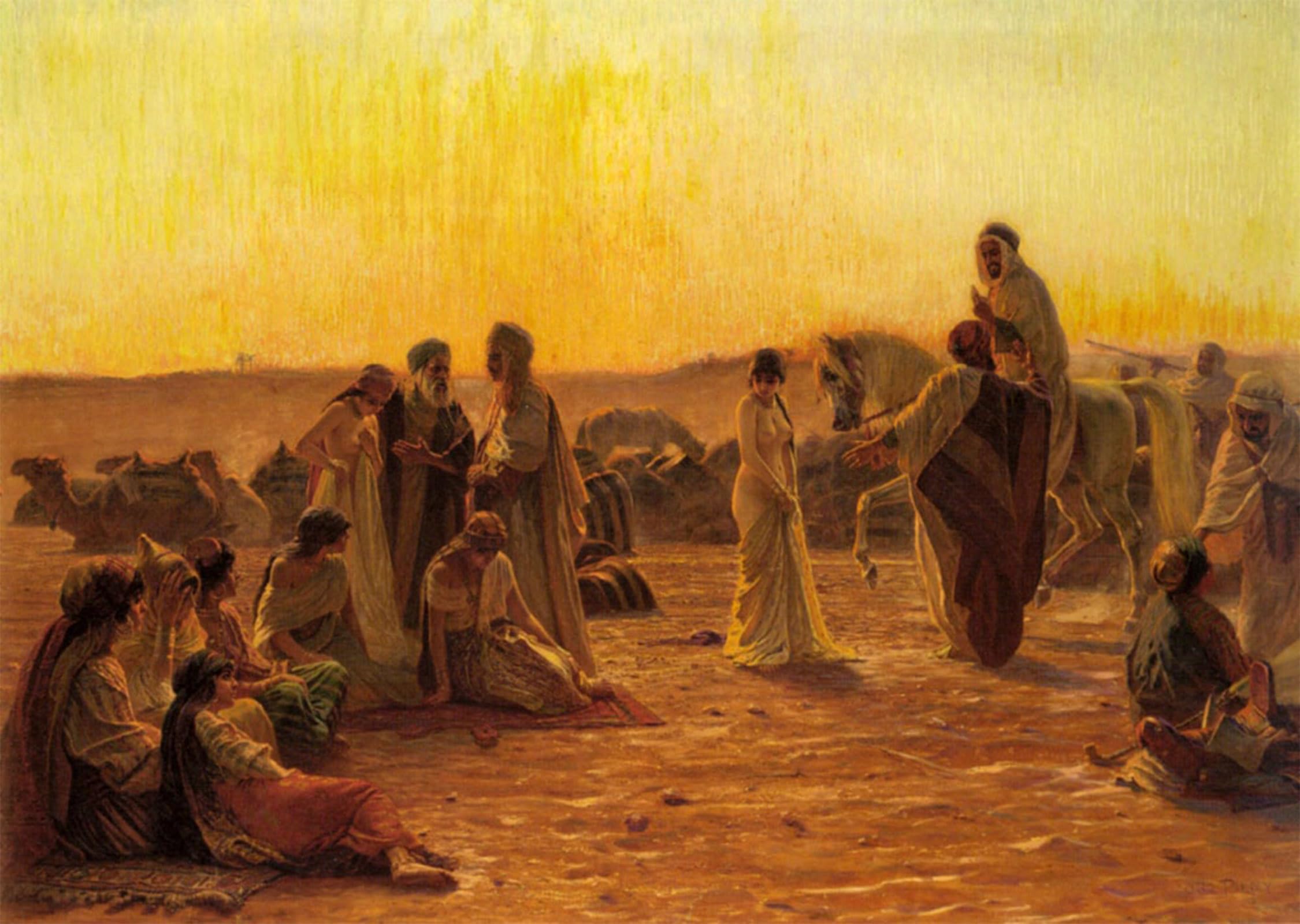 ARTXLXXBN Famous Print Painting Colorful Art Print the Slave Market by Otto Pilny Canvas Art Decorations for Home Decor 60x90cm