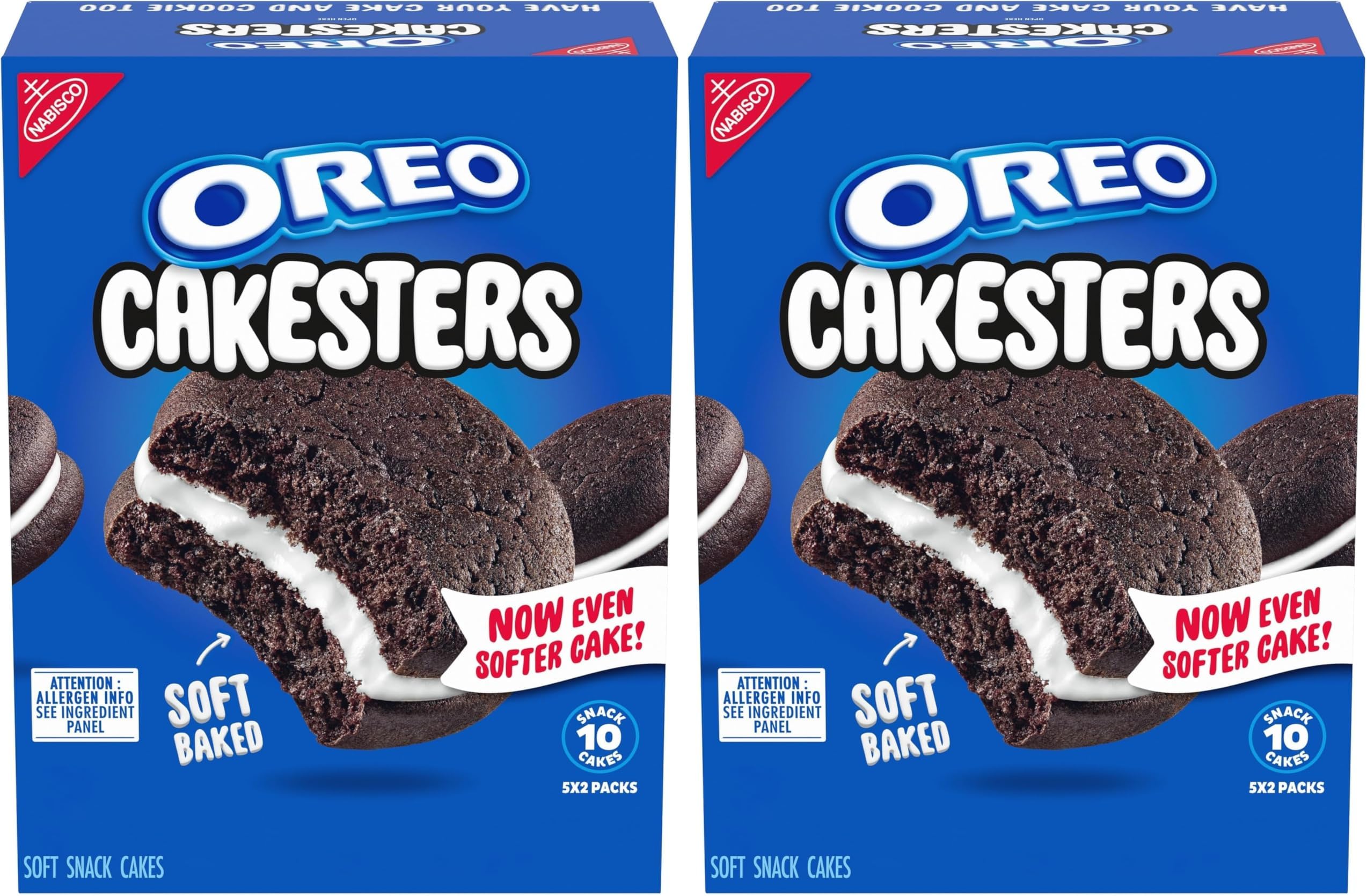 OREO Cakesters Soft Snack Cakes, 5-2.02 oz Snack Packs (Pack of 2)