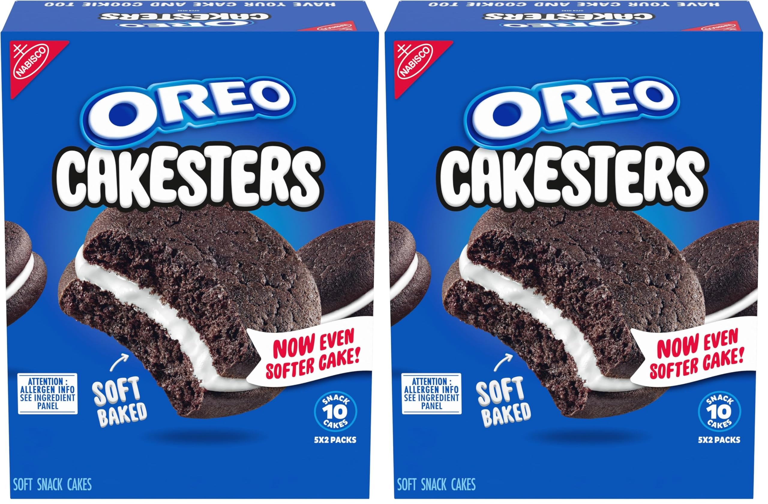 OREO Cakesters Soft Snack Cakes, 5-2.02 oz Snack Packs (Pack of 2)