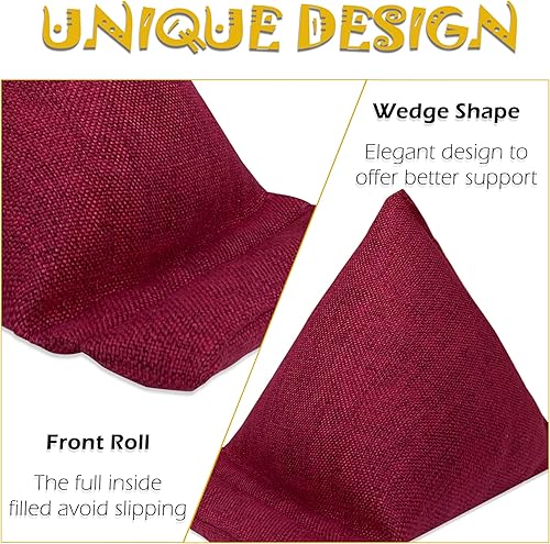 Miniatura 4 de WARMTONE Bolsas de cojín de frijoles, soporte para teléfono celular para escritorio, tela suave, soporte para teléfono y tablet para camacabecera,