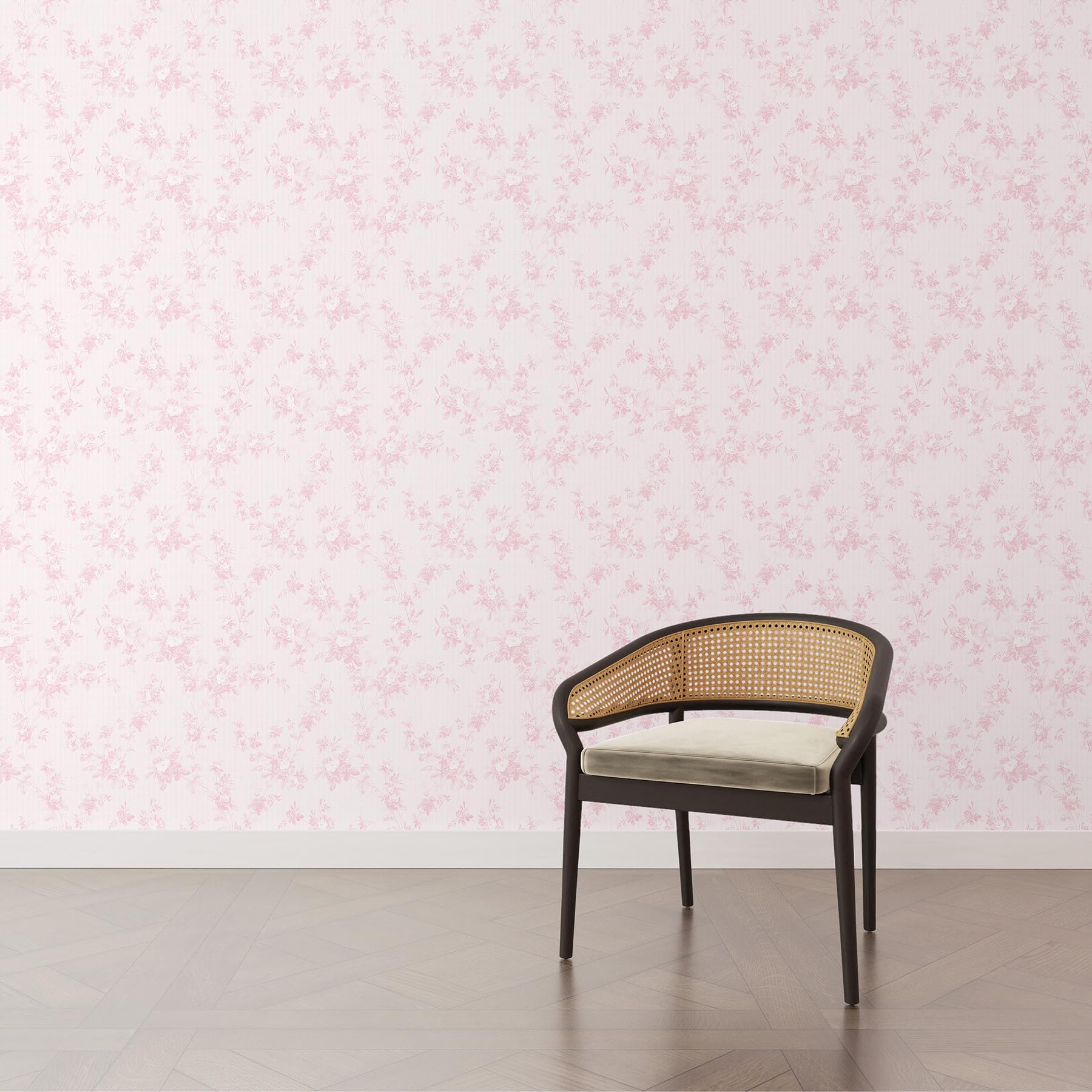 750 Home Floral Toile Blush Peel and Stick Wall Mural