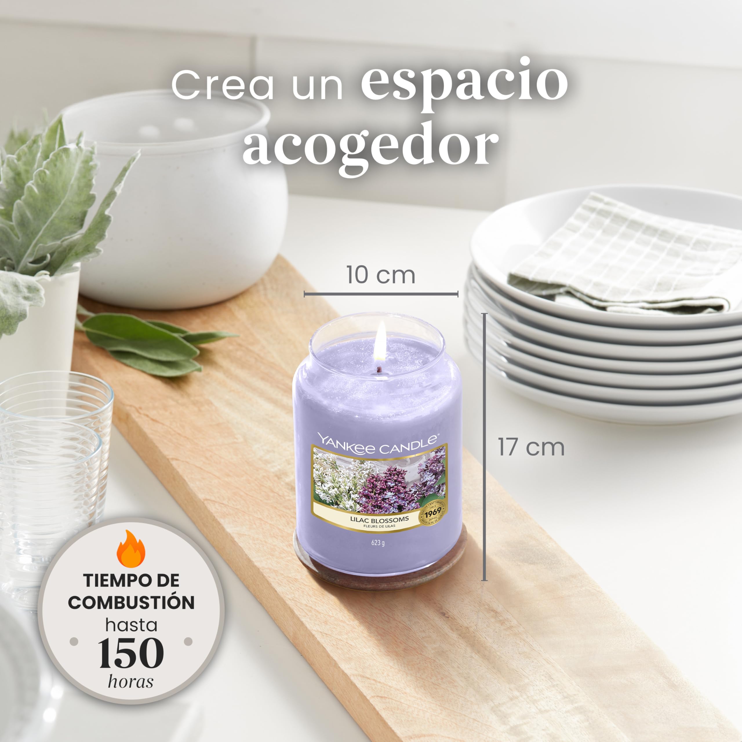 Yankee Candle Vela perfumada | Tarro grande Lilac Blossoms | Velas de larga duración: hasta 150 horas | Regalos perfectos para mujeres