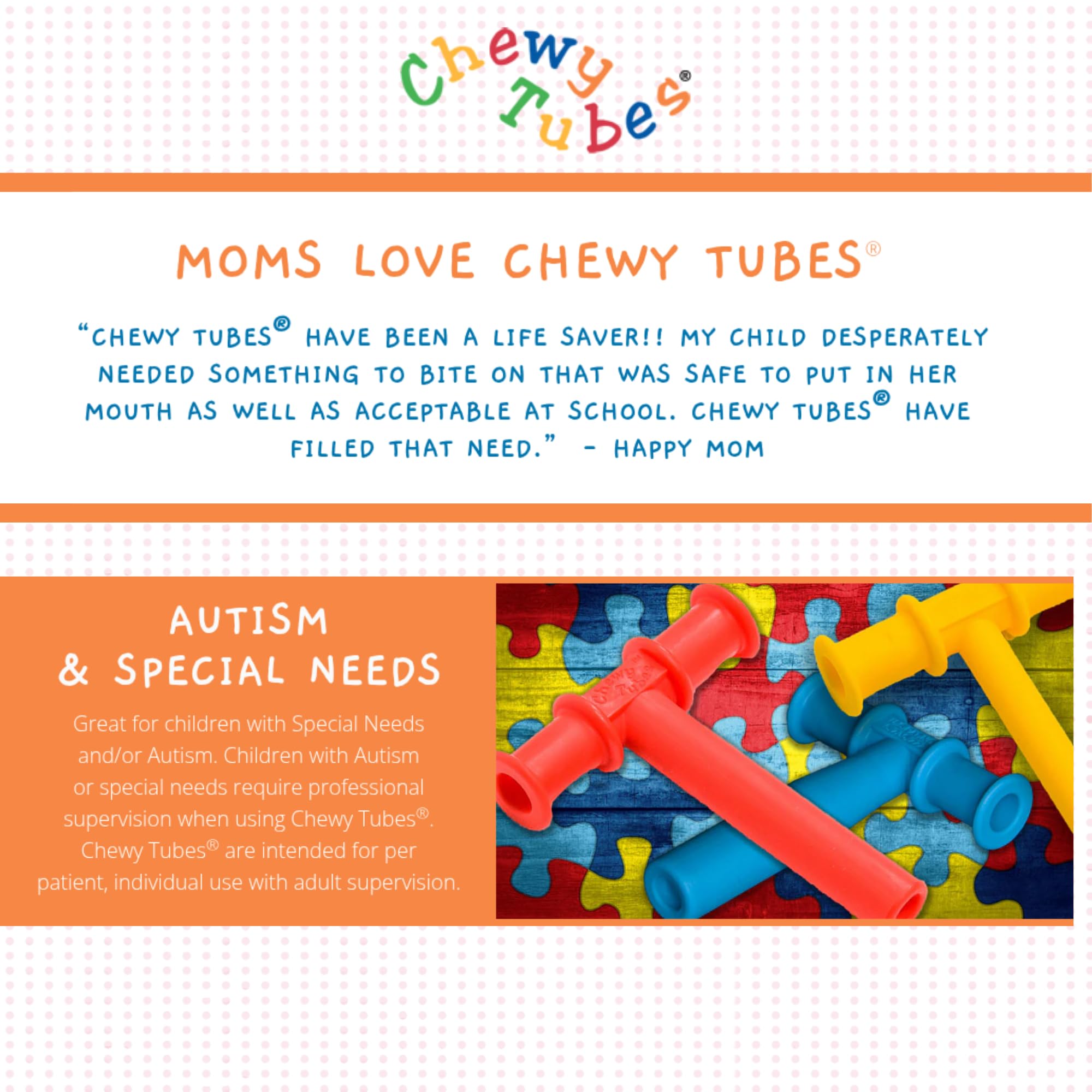 Chewy Tubes - Outil à mâcher à moteur oral, sûr, non toxique, sans latex et sans phtalate, rouge
