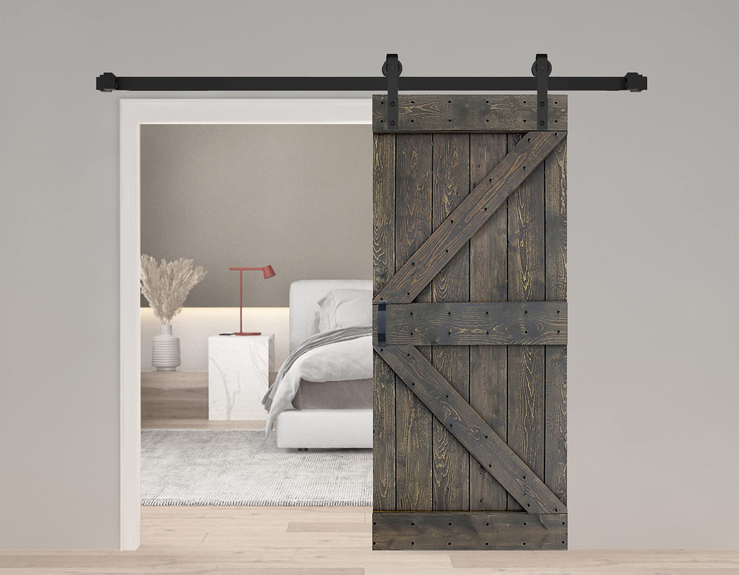 ( similar)K Series. Finished DIY Solid Wood Sliding Barn Door with Hardware Kit (Smoky Gray, 36in x 84in)