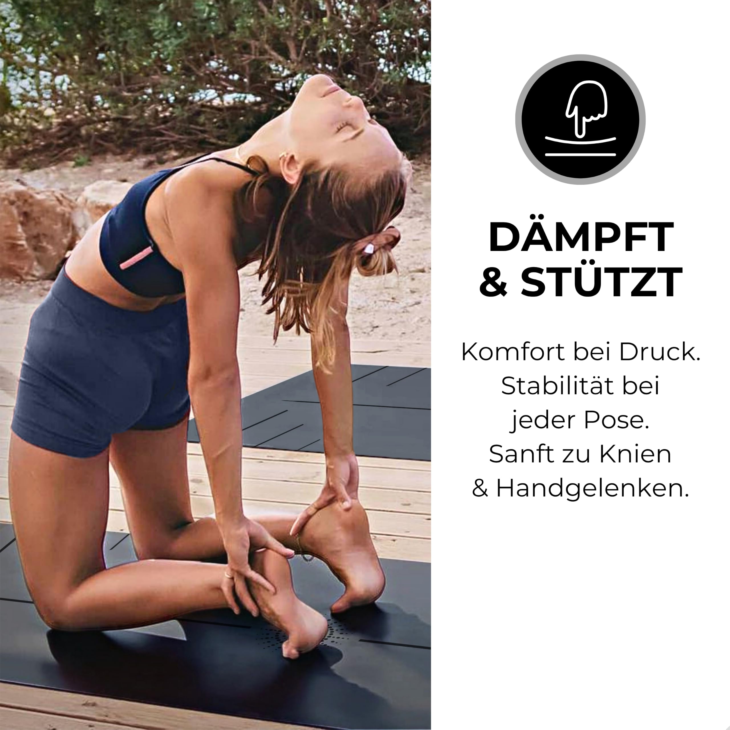 Plyopic Ultra-Grip Pro Yoga-Matte – Unschlagbare Rutschfest Leistung. Schweißresistent. Ausrichtungslinie. Für Yoga, Joga, Pilates, Bikram & Hot yoga