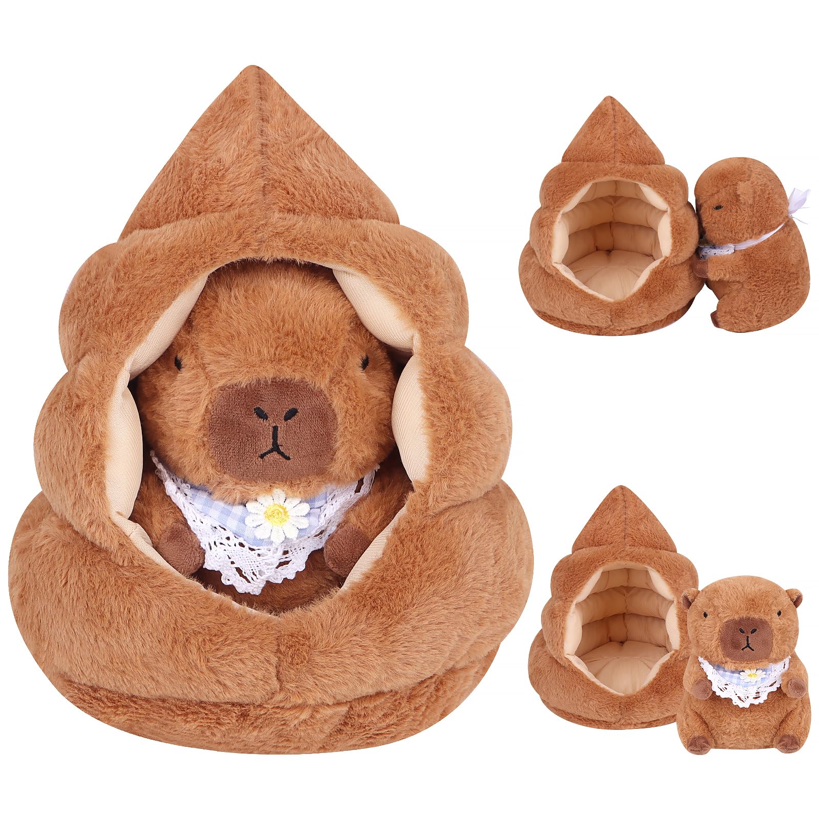 Teddy Capybara Plush Toy with Babies 2-in-1 Capybara Gifts for Girls Boys