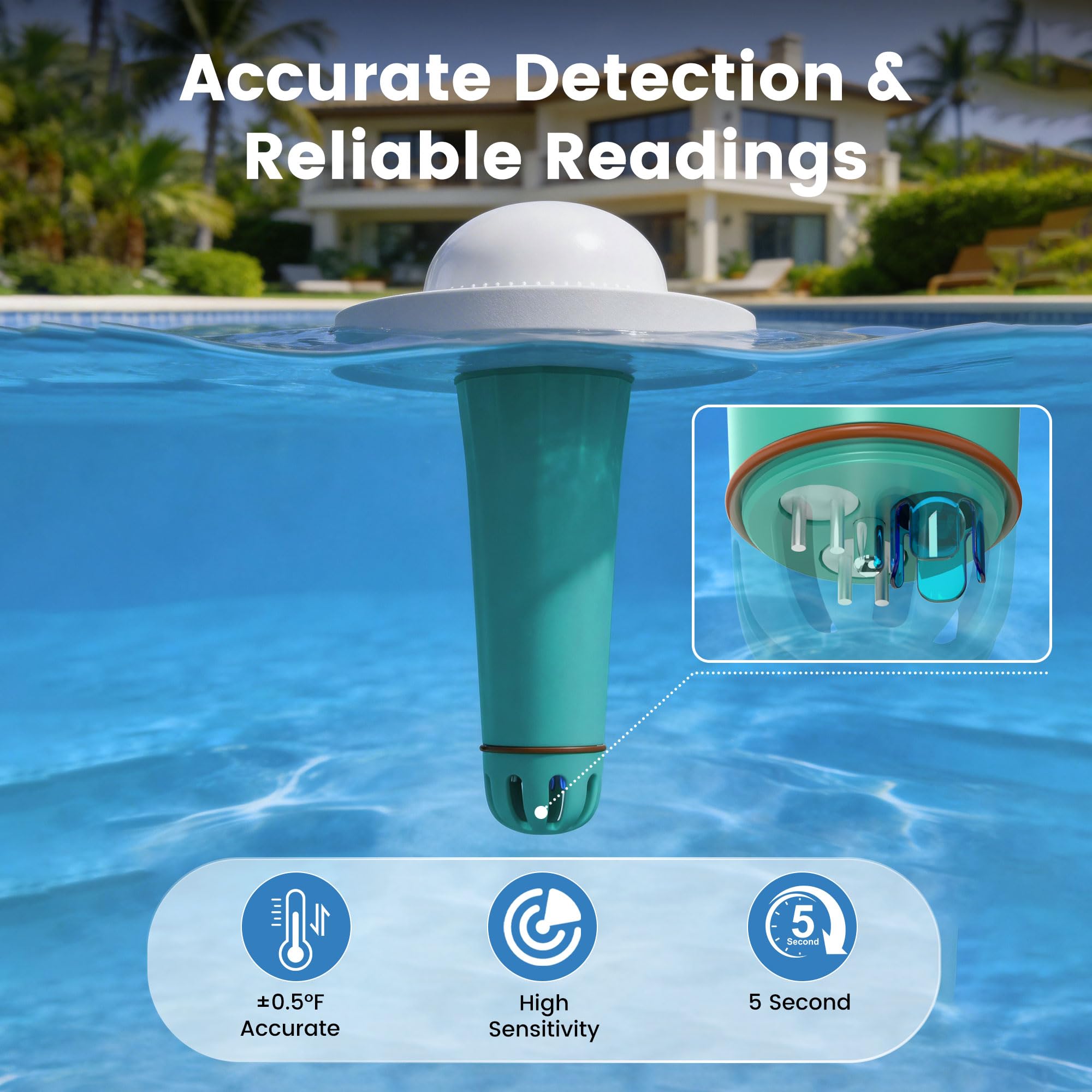 Probador inteligente de agua para piscina 7 en 1