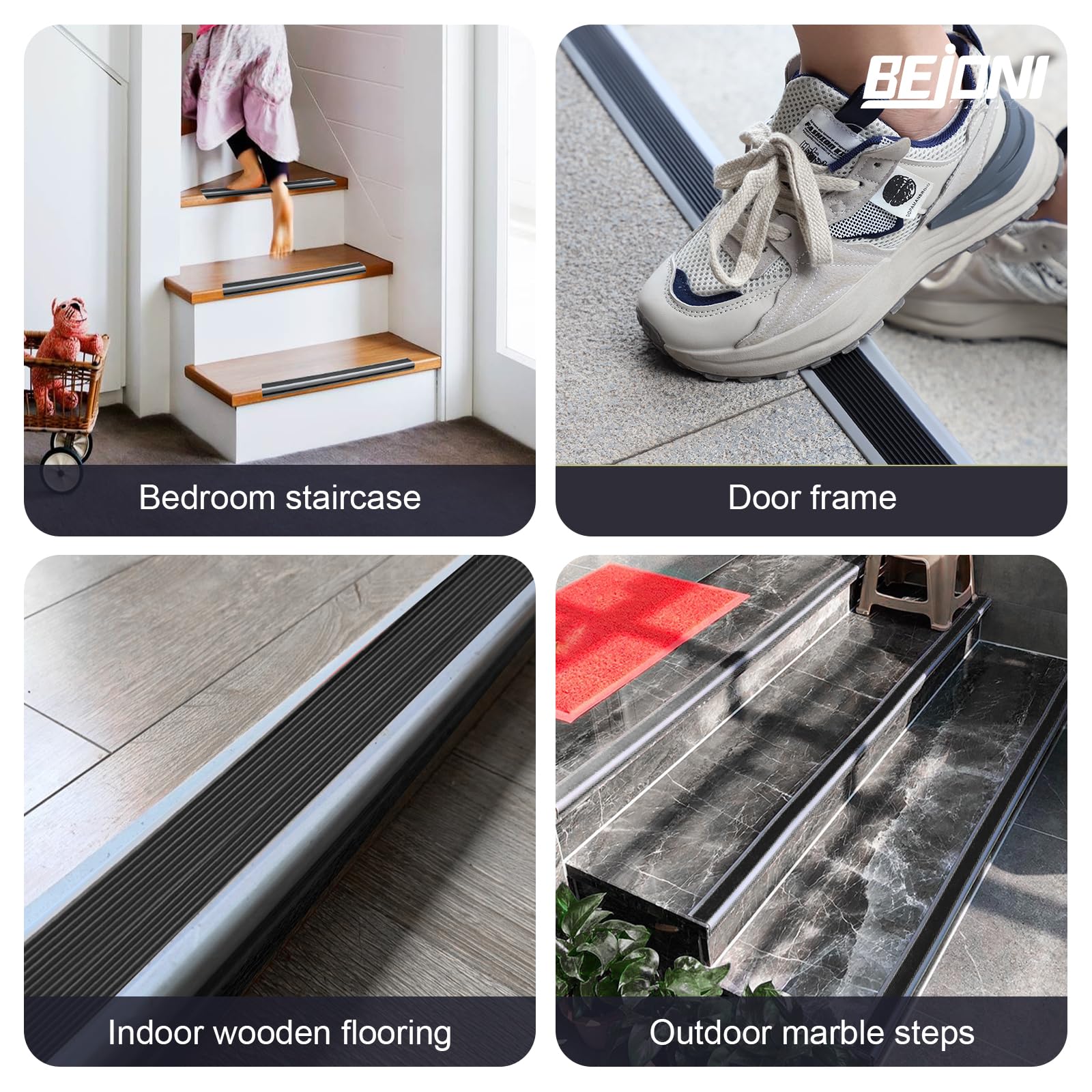 LeongLzt L-Shaped Stair Edge Protector Self-Adhesive Rubber Stair Nosing Non-Slip