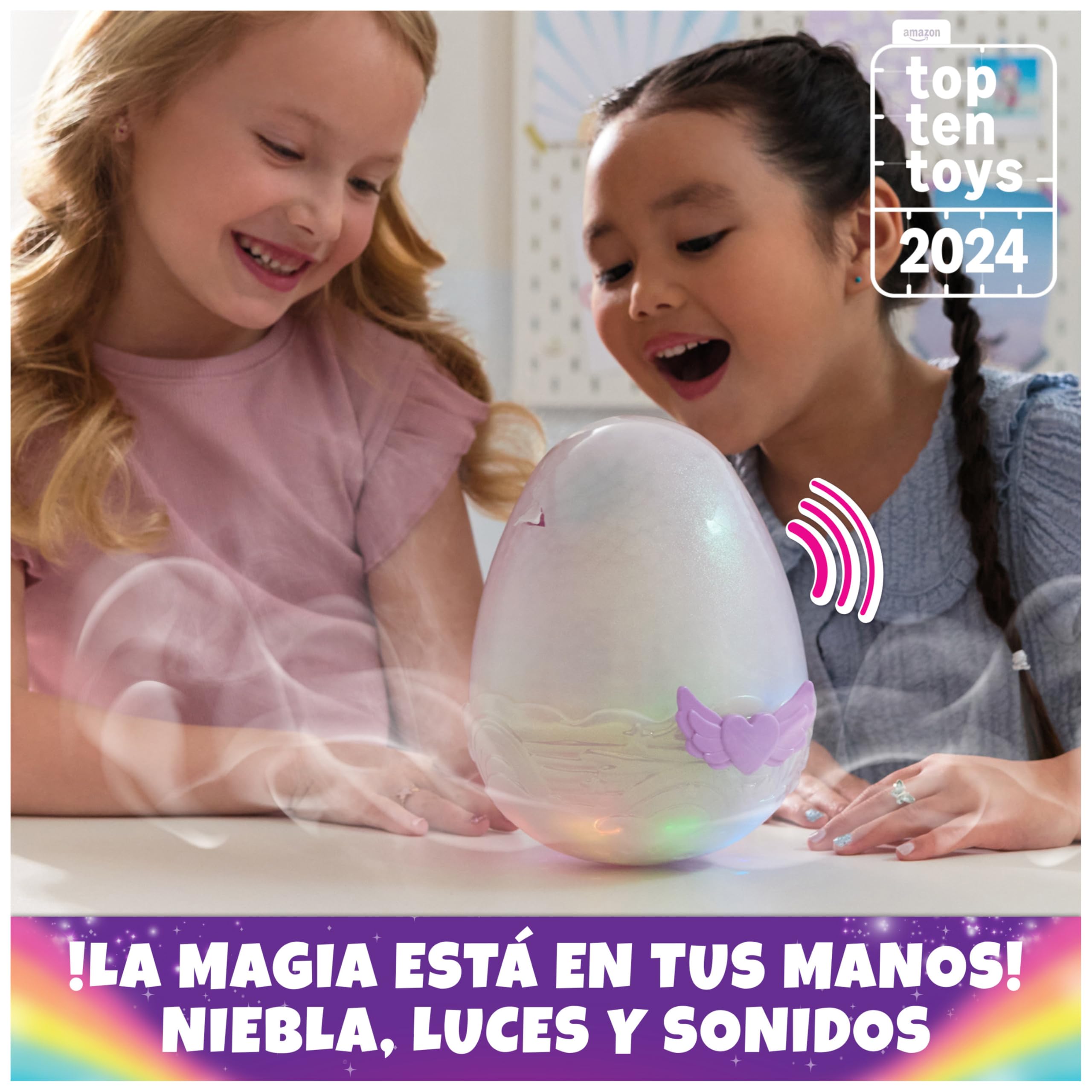 HATCHIMALS Alive Mystery Hatch PUFFICORN Peluche Interactivo Sorpresa y Huevo con Niebla, Luces y más de 100 Reacciones y Sonidos La Magia está en Tus Manos Juegos Infantiles Juguetes Niños 5 Años