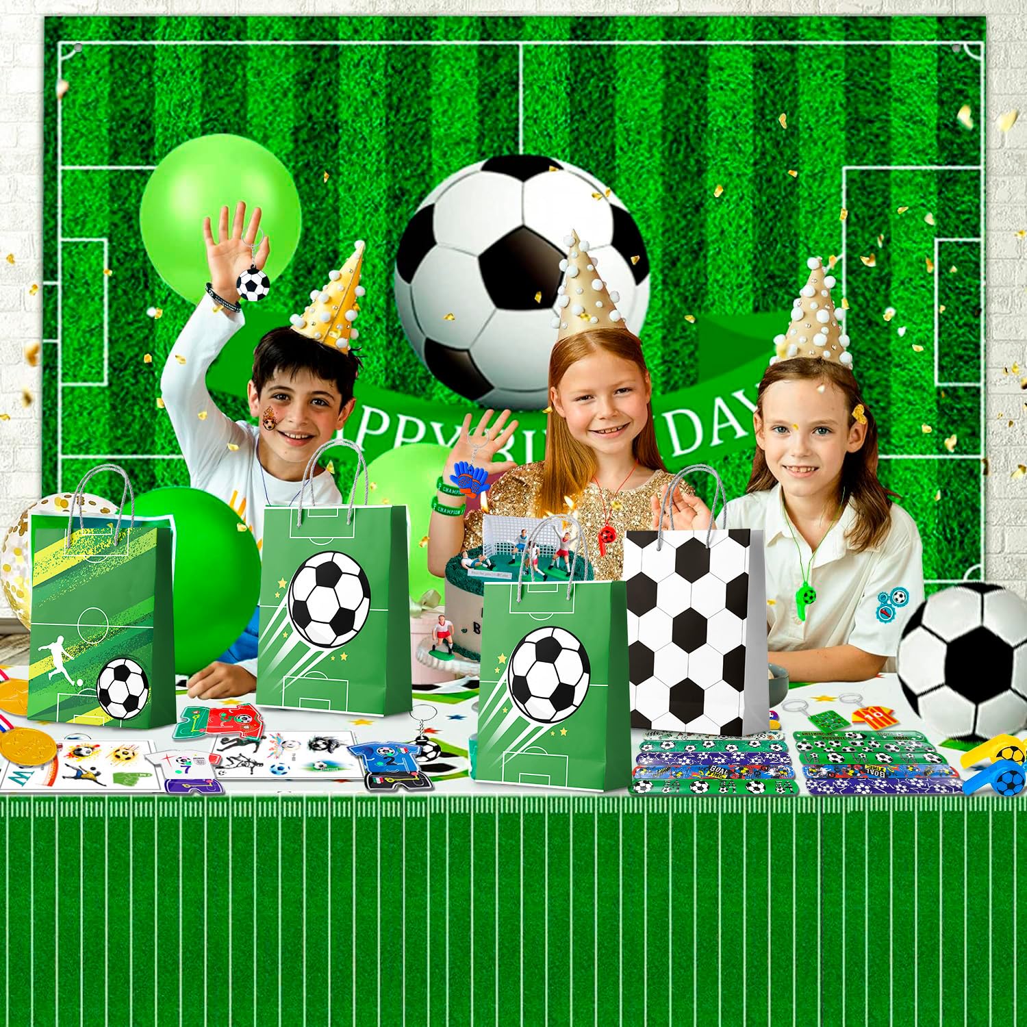 Set 48 Pezzi Matite E Gomme A Tema Calcio - Per Bambini, Compleanni, Festive A Tema Sportivo