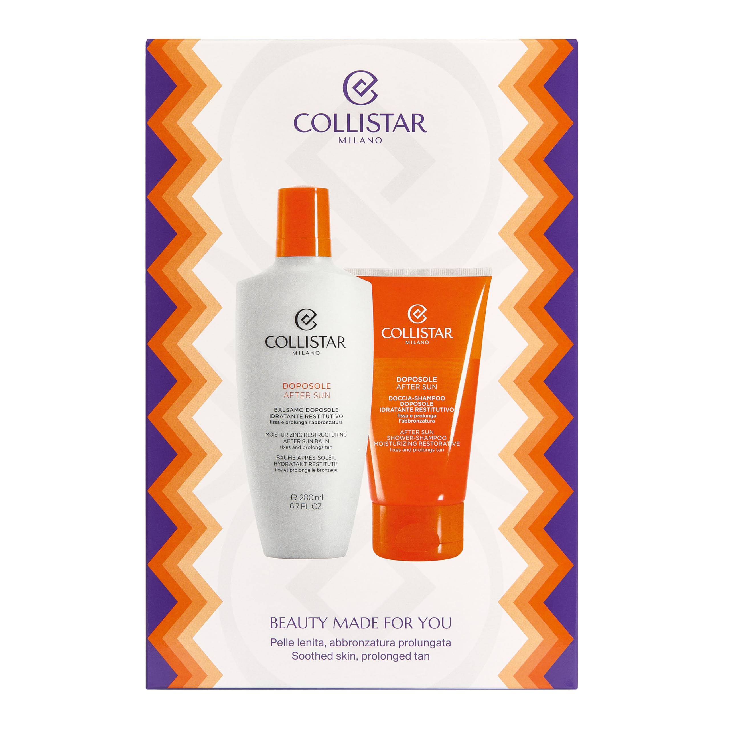 Collistar Cofanetto Regalo Doposole, Balsamo Idratante Restitutivo 200ml + Doccia-Shampoo Doposole 150ml,Lenisce la Pelle, Prolunga l'Abbronzatura