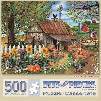 Bits and Pieces Jigsaw Puzzles for Adults 500 Pieces - Bountiful Meadows
