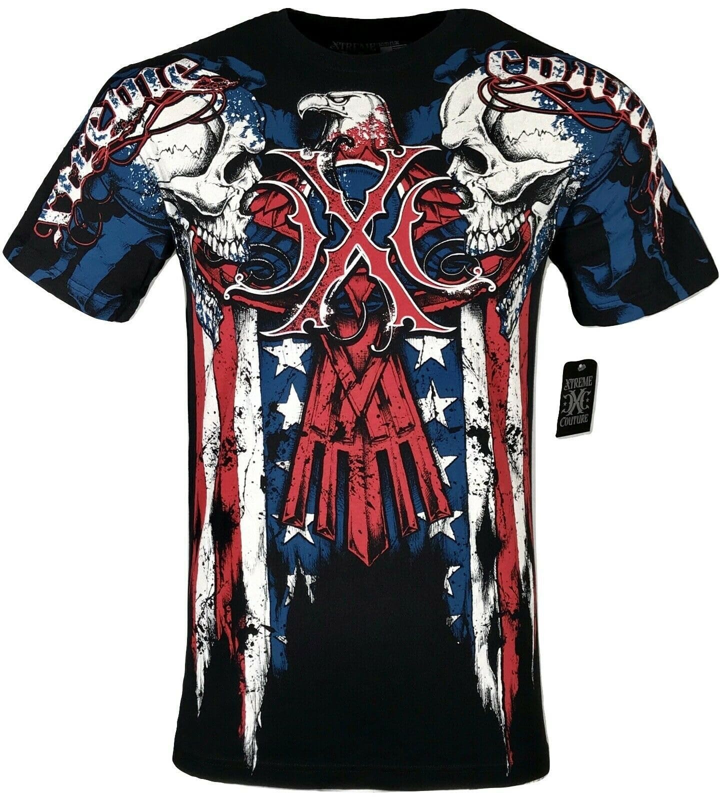Xtreme Couture by Affliction Men's T-Shirt Couture Patriot, Black, Large