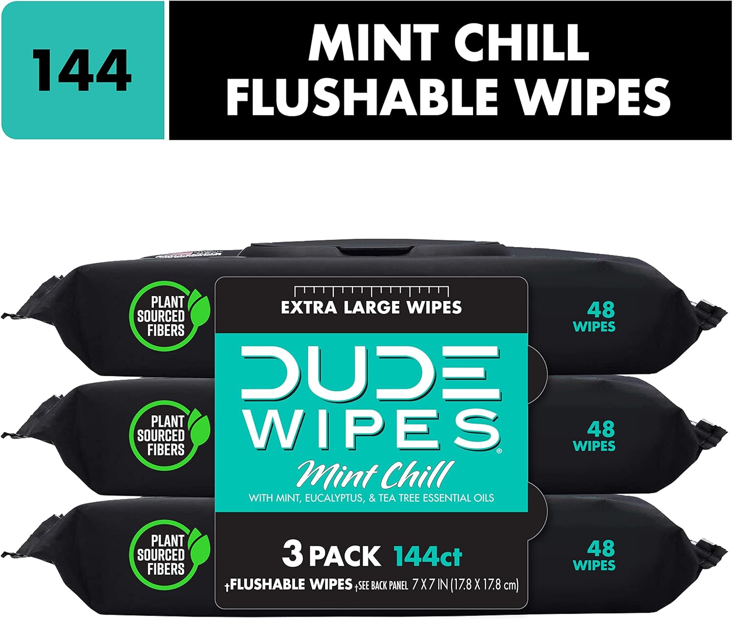 Buy DUDE Wipes Flushable Wipes 3 Pack, 144 Wipes Mint Chill Wet