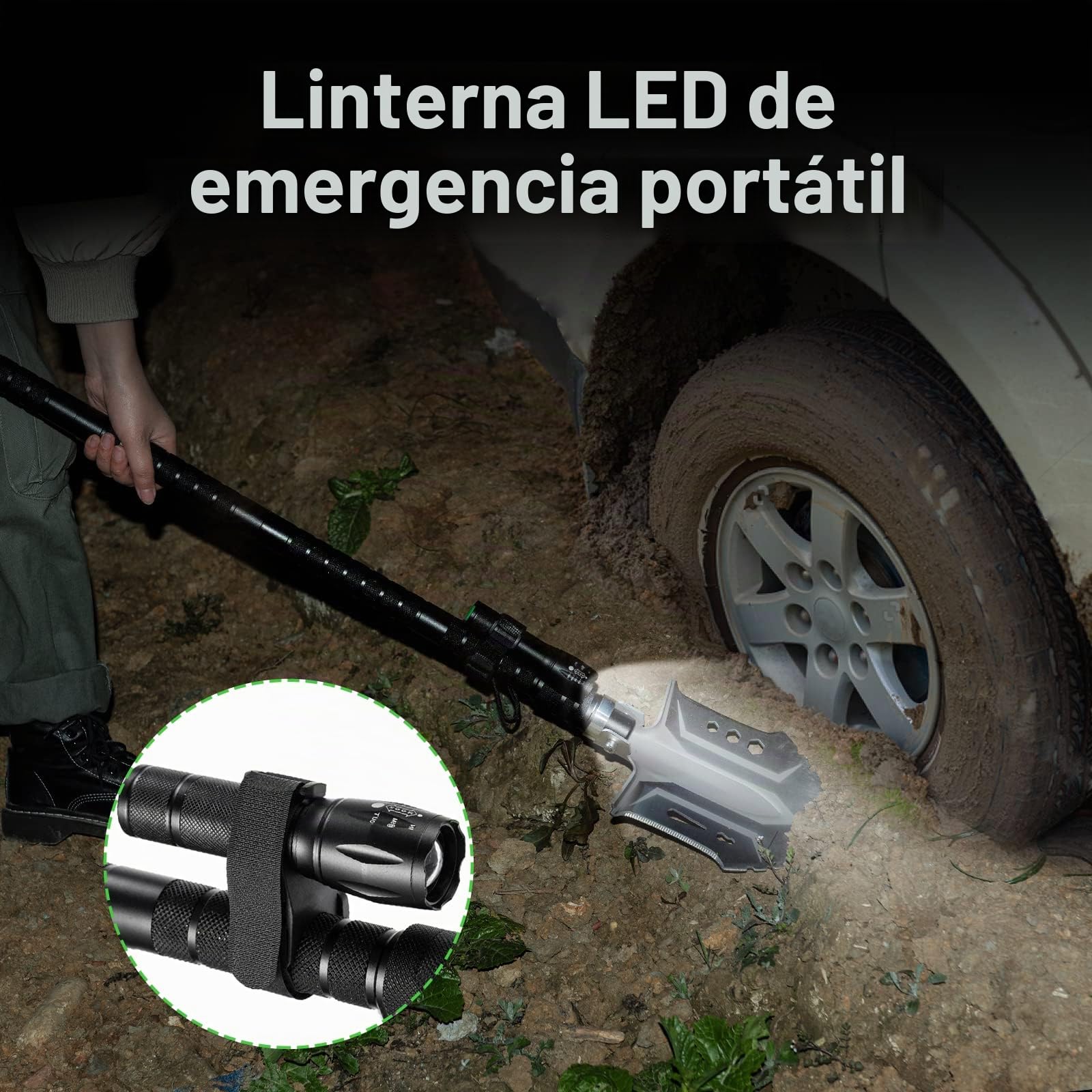 Juego de pala de supervivencia al aire libre con equipo de camping de acero de alto carbono para hombres al aire libre, senderismo, mochileros, emergencia | Equipo de camping para hombre, al aire libre, camping, senderismo, mochilero, emergencia