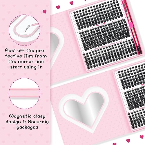 Miniatura 2 de PRO - 346 racimos de pestañas, pestañas individuales en racimo, extensiones de pestañas en 3 estilos, mezcla de racimos de pestañas de volumen,