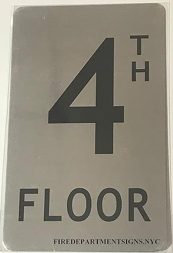 Miniatura 7 de Signo de piso 4Th (cepillo de aluminio 5X8)-La línea Mont Argent.