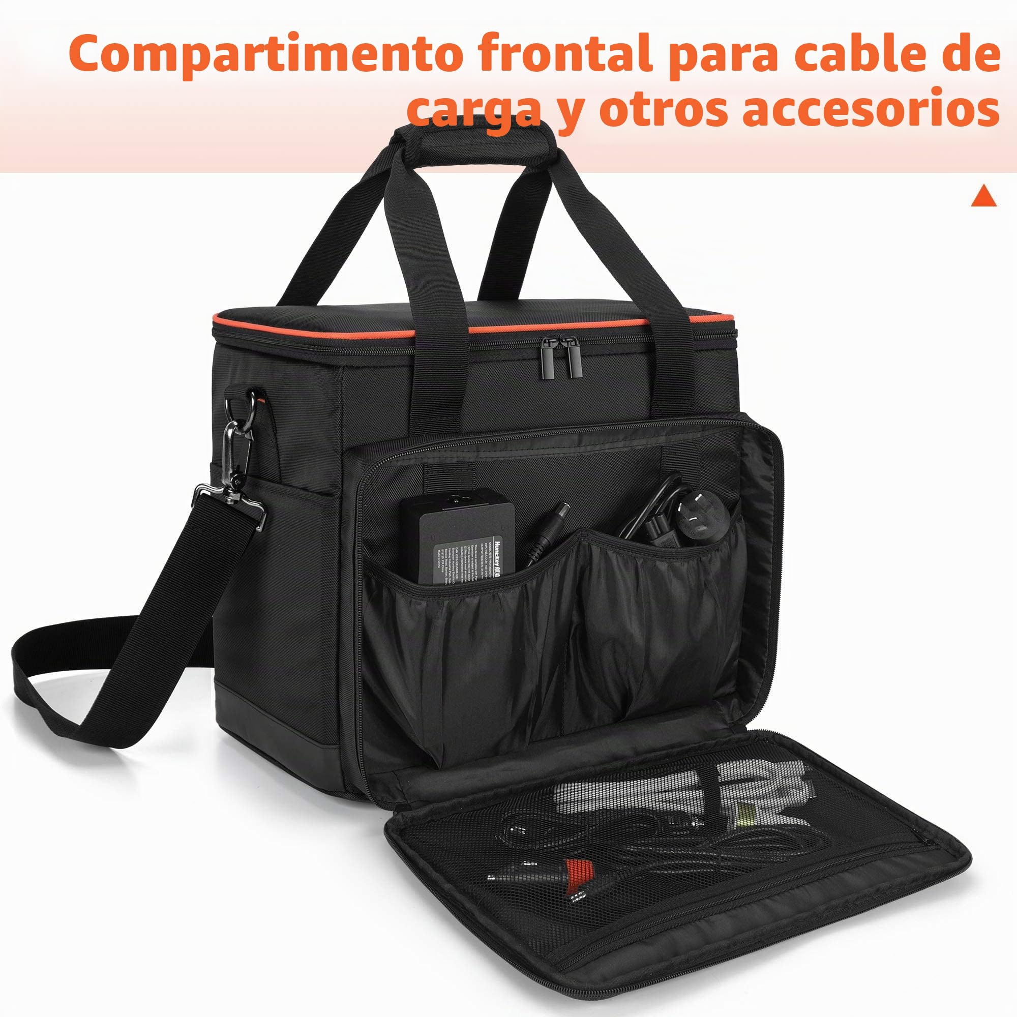 Trunab Bolsa de Transporte de Viaje Compatible con Jackery Portable Power Station Explorer, Estuche de Almacenamiento con Bolsillos Inferiores y Delanteros Impermeables para Cable de Carga y