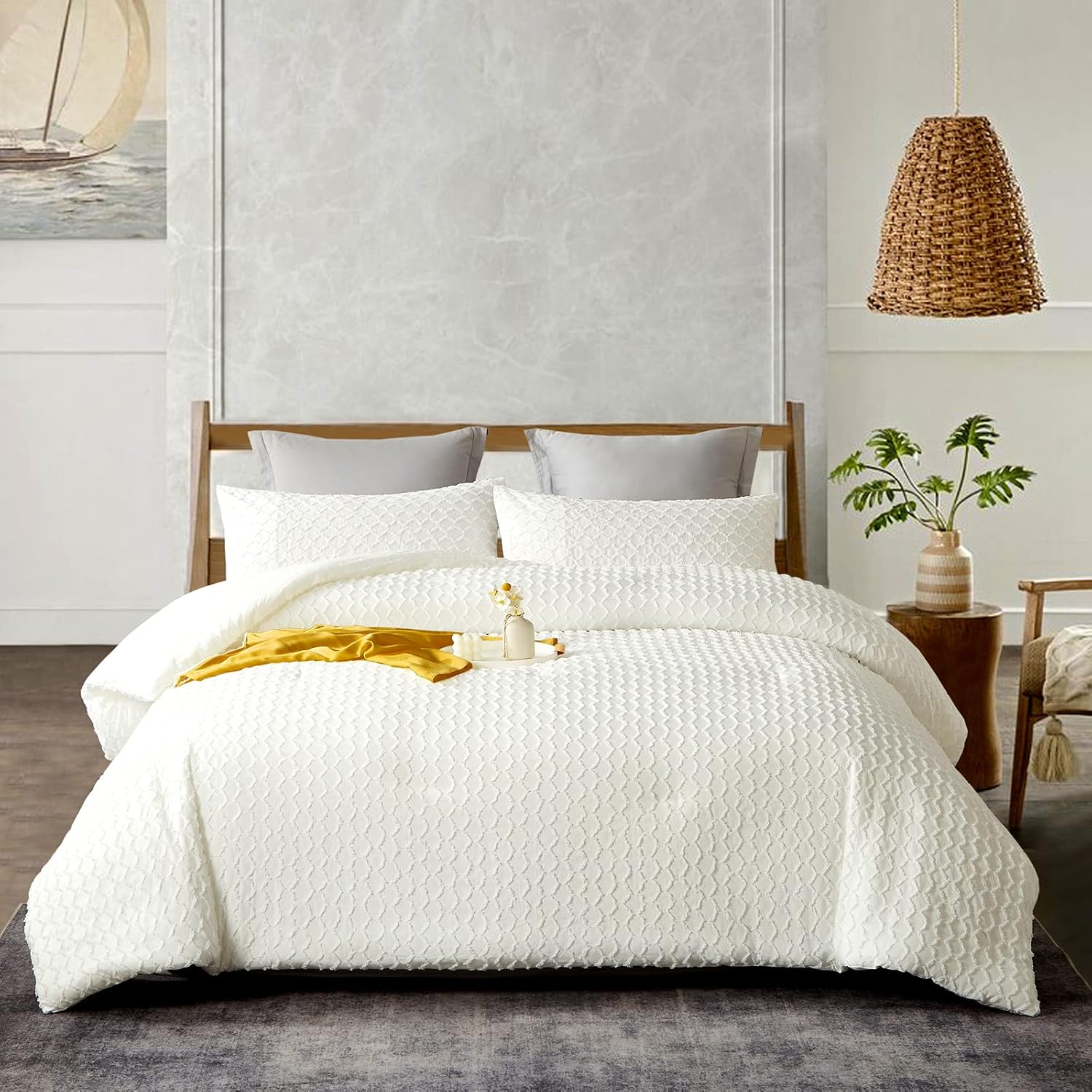 Veloisen King Size Comforter Set Comforters King Size White