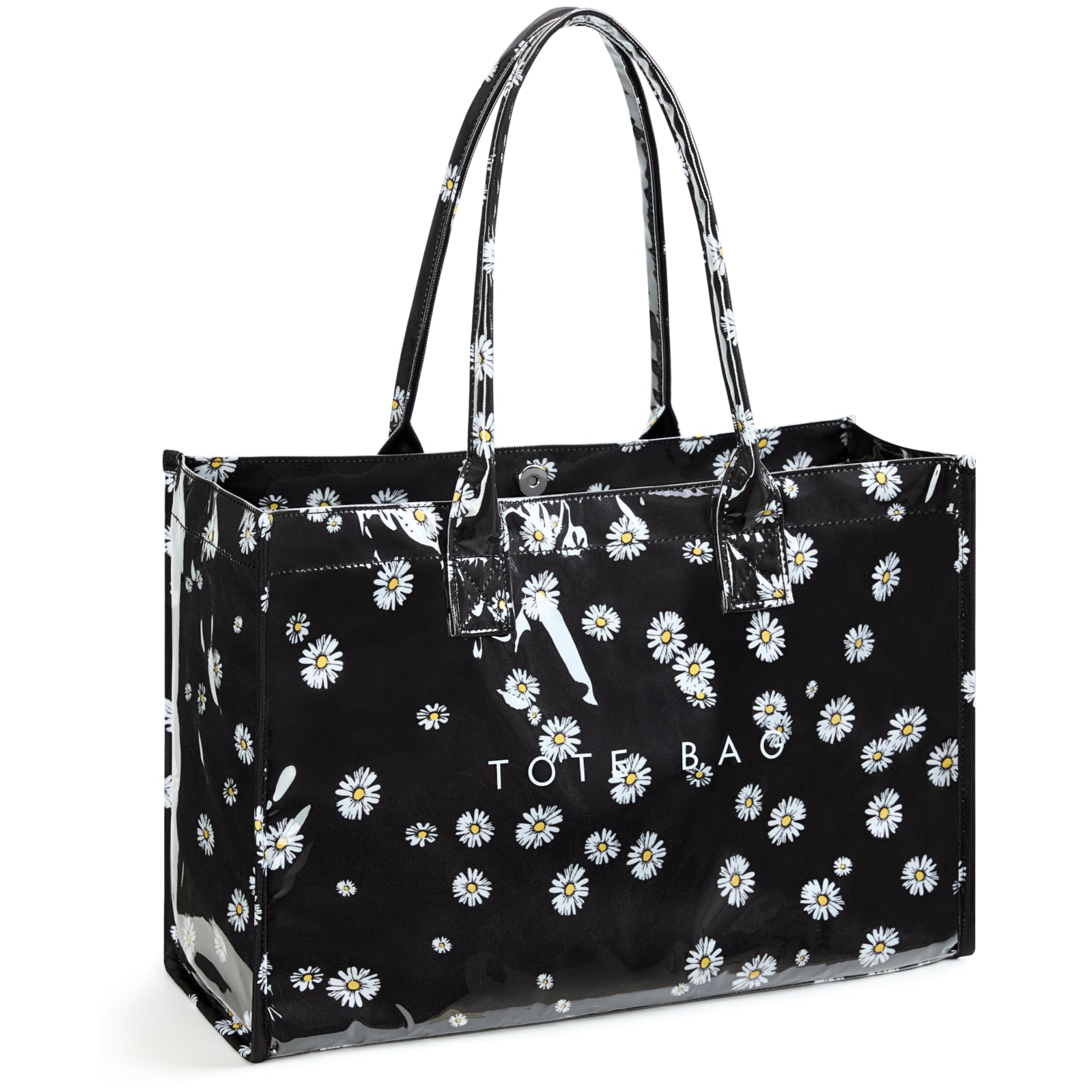 KALIDI PVC Tote Bag Women’s Kraft Paper Work Handbags Purses with Top Handle
