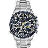 プロマスター Citizen Men's Eco-Drive Sport Luxury World Chronograph Atomic Time Keeping Watch in Stainless Steel, Blue Dial (Model: AT8020-54L)