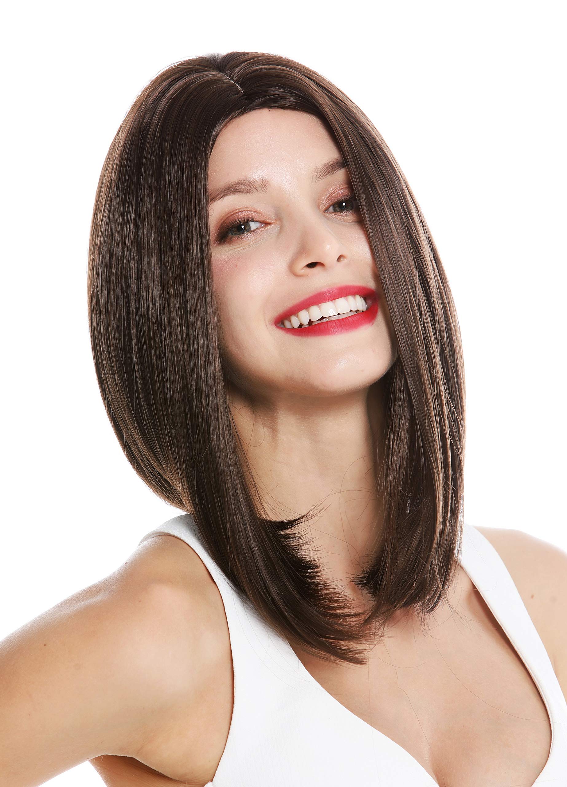 WIG ME UP, GFW2336-6 women's quality wig shoulder length short long bob middle parting sleek brown, Medium brown (6) - Image 2