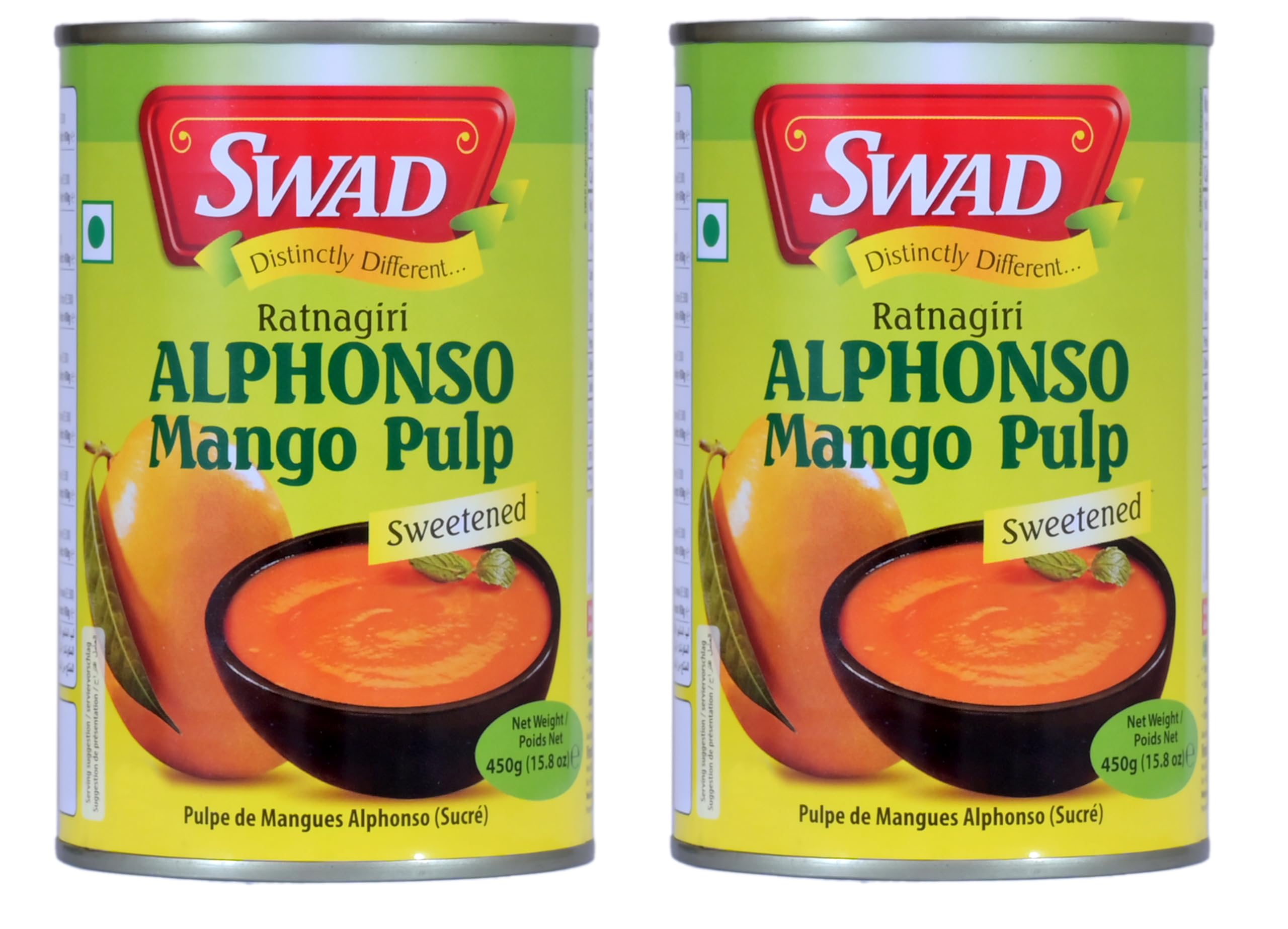 SWAD Ratnagiri Alphanso Pure Mango Pulp/Aamras Tin with No Added Preservative Sweetened-450g, Pack of 2 (B09C35QQ45) Amazon Price History, Amazon Price Tracker