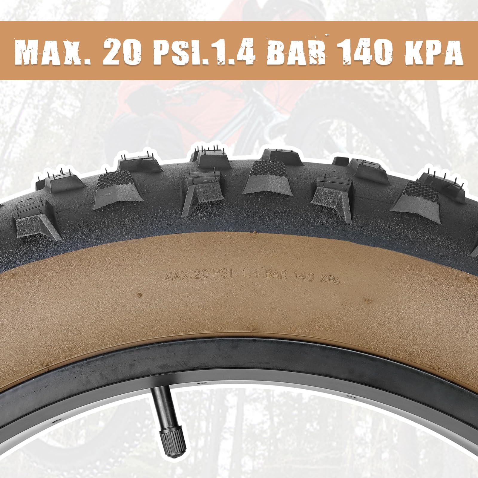 2er-Pack E Bike Reifen,Faltbar Fat Tire Fett Fahrradreifen 20x4.0/26x4.0 Zoll Ersatzreifen Fahrrad Mantel Reifen für E-Bike/Mountain Snow Bike