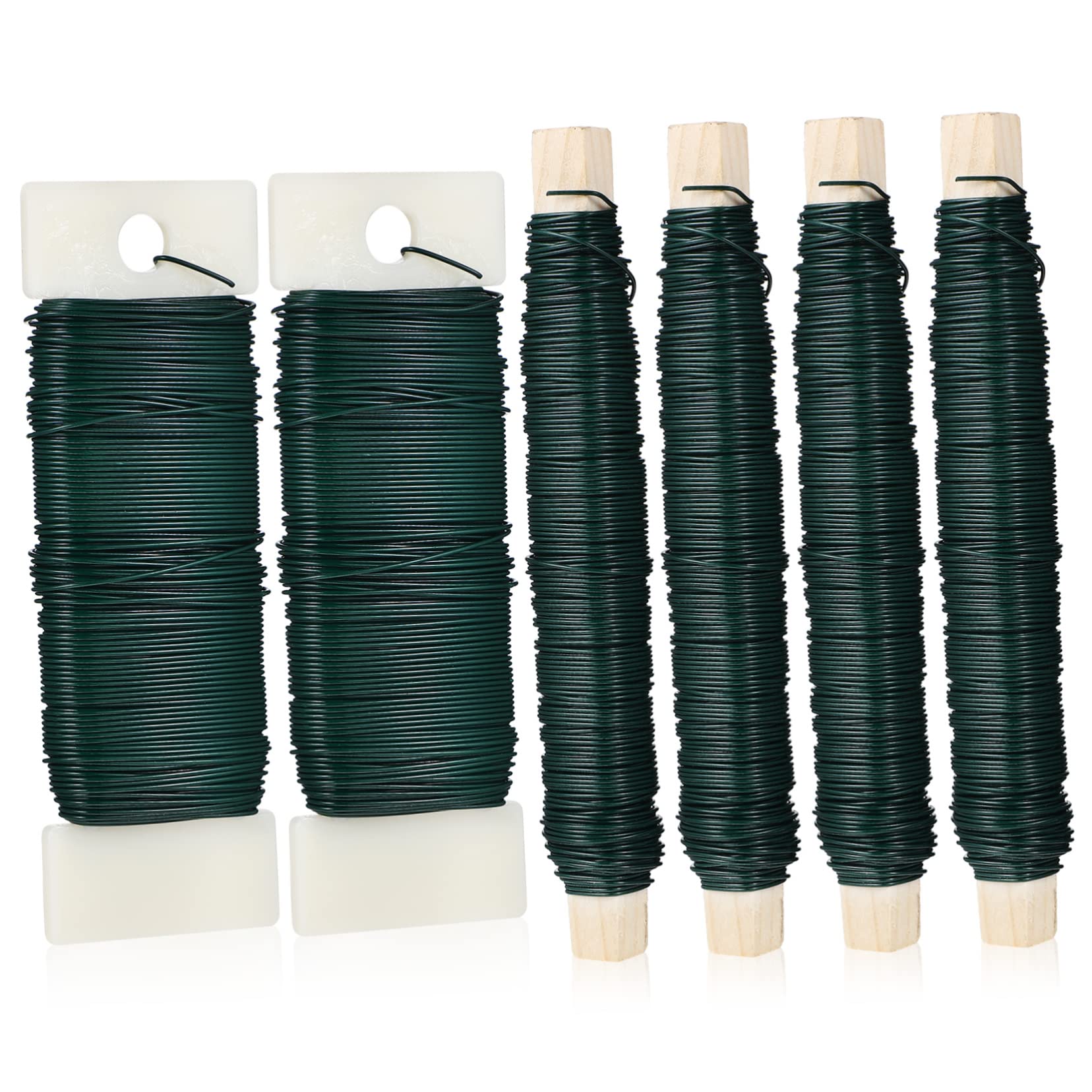 DOITOOL Floral Wires Roll 6 Pcs Thin Iron Strings Malleable and Stable Binding Wires for Floral Arrangements