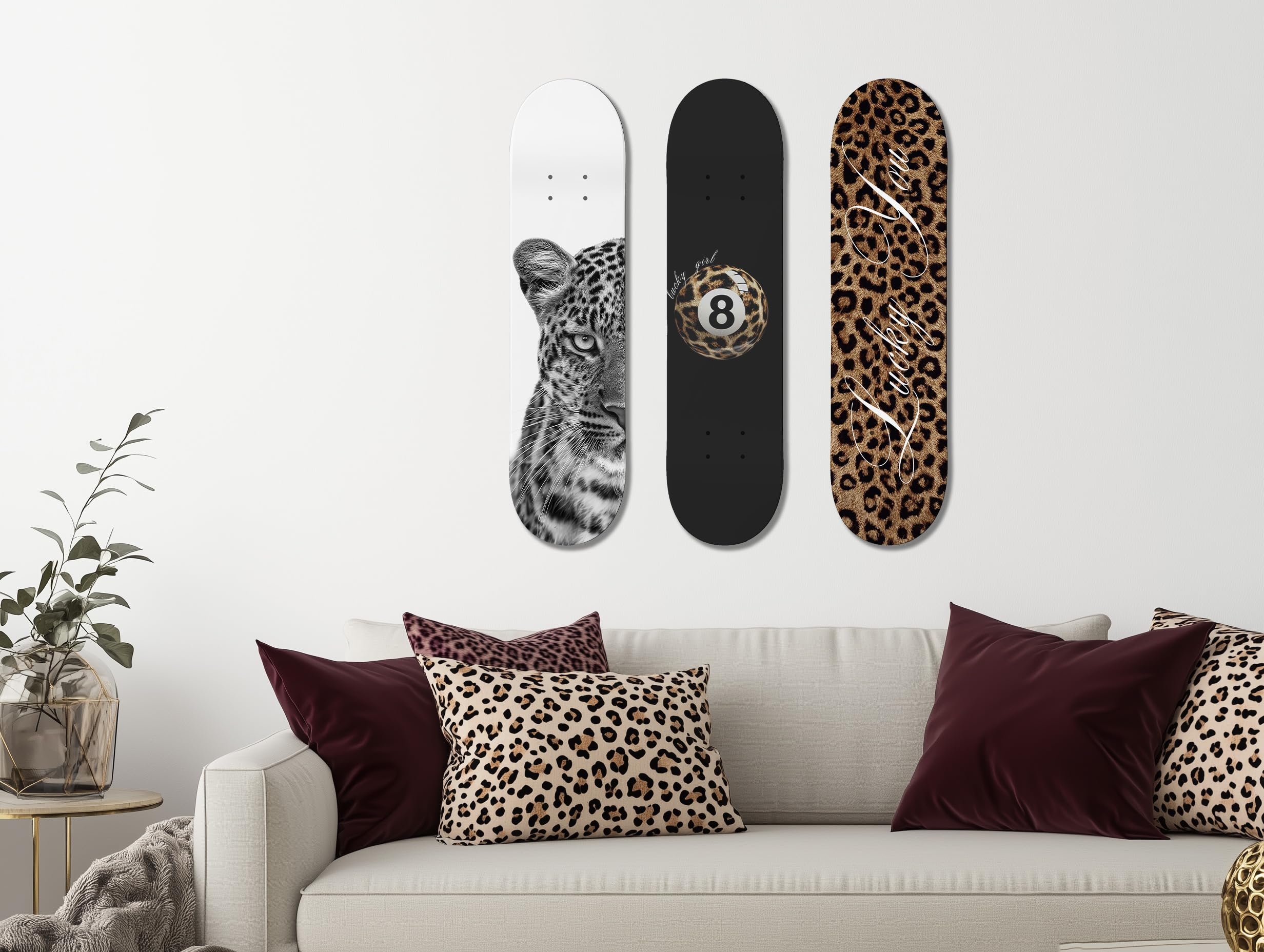 Amazon.com: TwoDays Stockholm Cheetah Skateboard Wall Decor