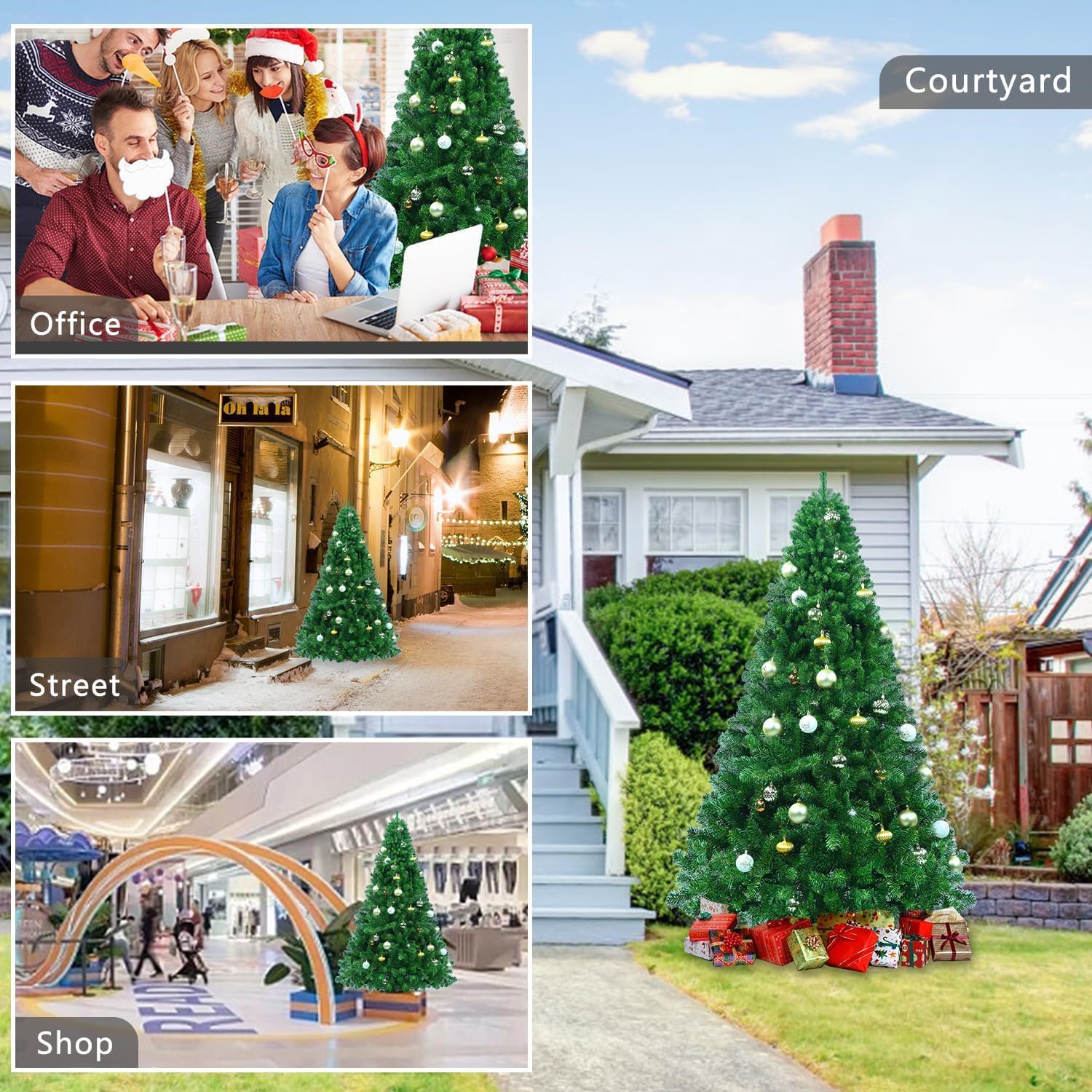 Árbol de Navidad artificial de 5 pies con 498 puntas de rama, árbol