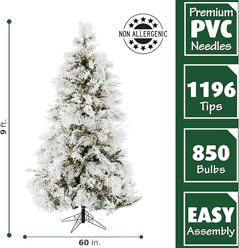 Miniatura 13 de Fraser Hill Farm - Árbol de Navidad, pino aterciopelado nevado, 10 pies LED doble multicolor y blanco cálido,Iluminación de cadena LED blanca