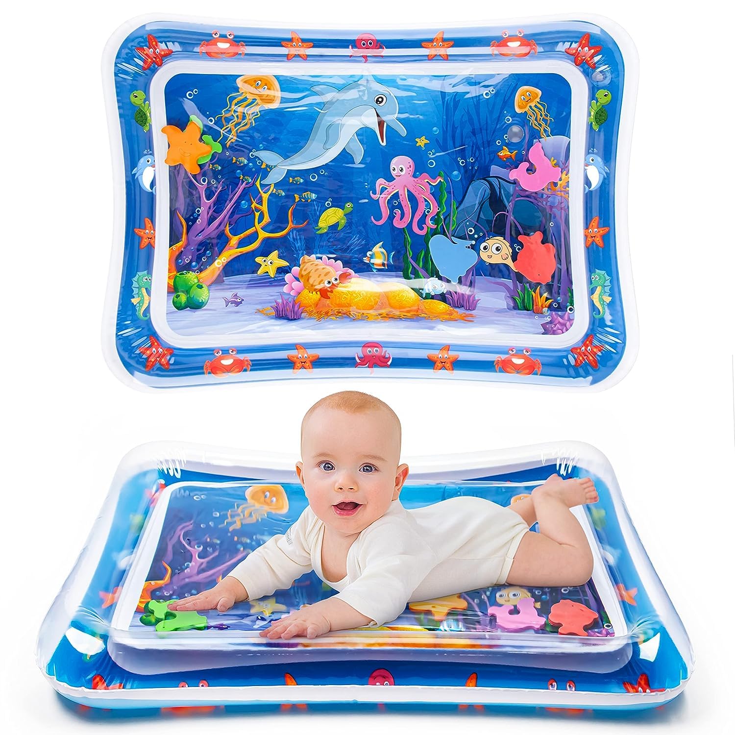 WAZDORF Tummy Time Mat Premium Baby Water Play Mat for Infants and Toddlers Baby Toys for 3 to 24 Months, Strengthen Your Babys Muscles, Portable (B0CYPZWWMV) Amazon Price History, Amazon Price Tracker