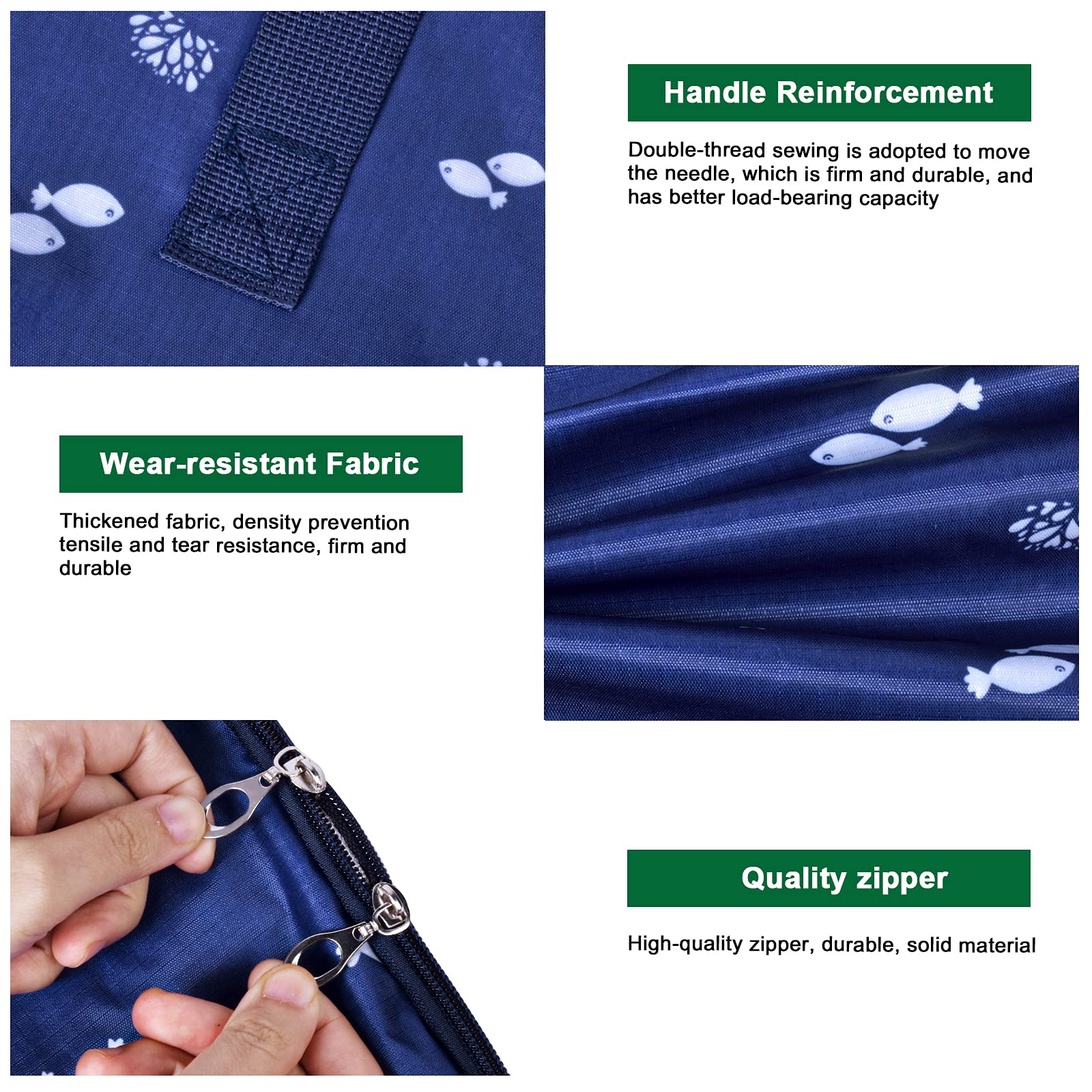 Opbergtas, extra grote waterdichte opbergtas, 600D dekbedden, opvouwbare organizer, Oxford dekbedden, opbergtas met ritssluiting en handvat, voor kussen, donsjack