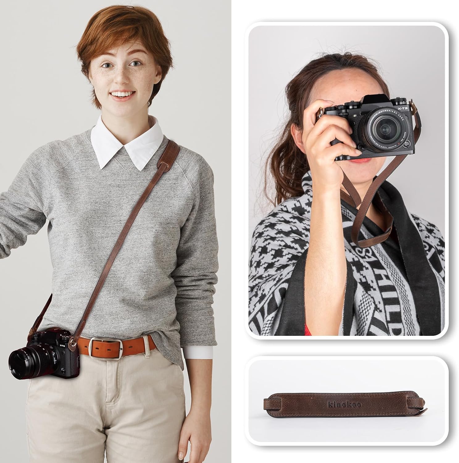 MUZIRI KIINOKOO Genuine Leather Camera Neck Shoulder Strap - Vintage Leather Shoulder Strap for Most of Digital Cameras - Image 6