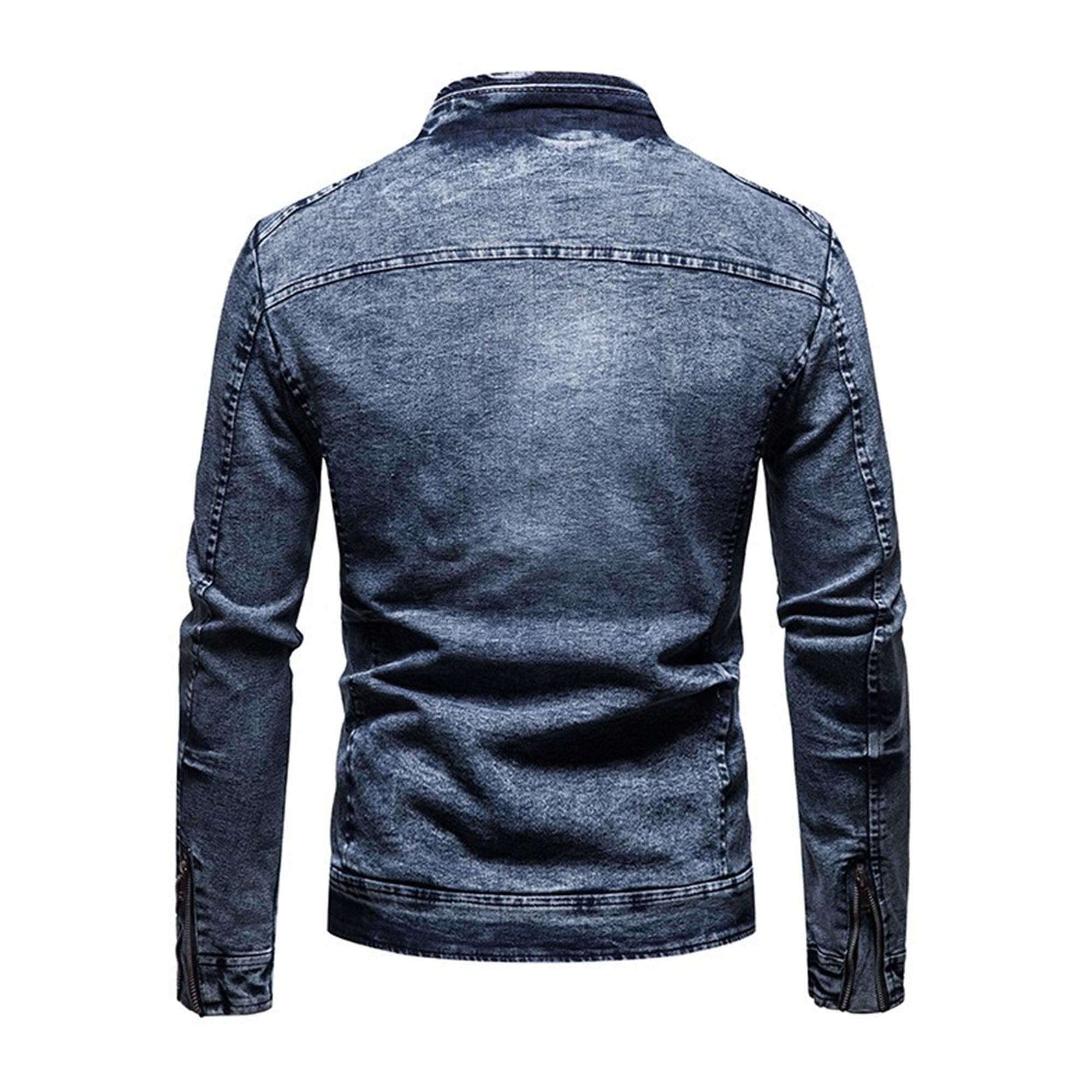 Męski płaszcz pilota, z pełnym zamkiem błyskawicznym, slim fit, stójka