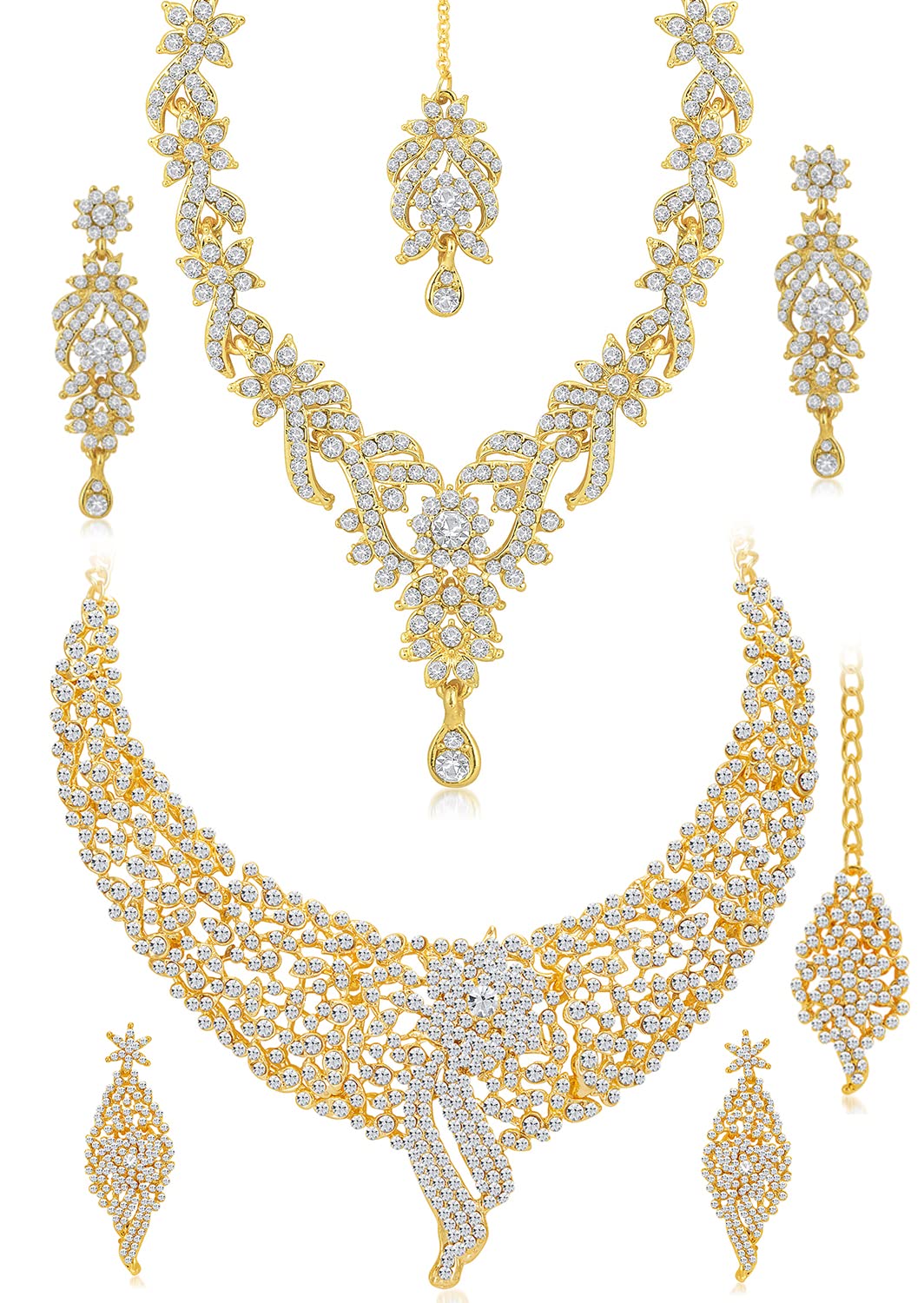 Sukkhi Ethnic Gold Plated Combo Necklace Set for Women (CBNS100938) (B09QS5HX8W) Amazon Price History, Amazon Price Tracker