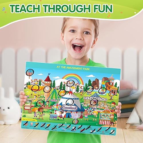 Miniatura 2 de Actividad de aprendizaje preescolar - Juego de búsqueda y búsqueda de 12 temas Montessori Busy Book  Regalos de Pascua para mayores de 3 años,