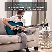 Vista 6 de Guitarra Eléctrica Acústica Bass Azul construcción de madera maciza con ecualizador