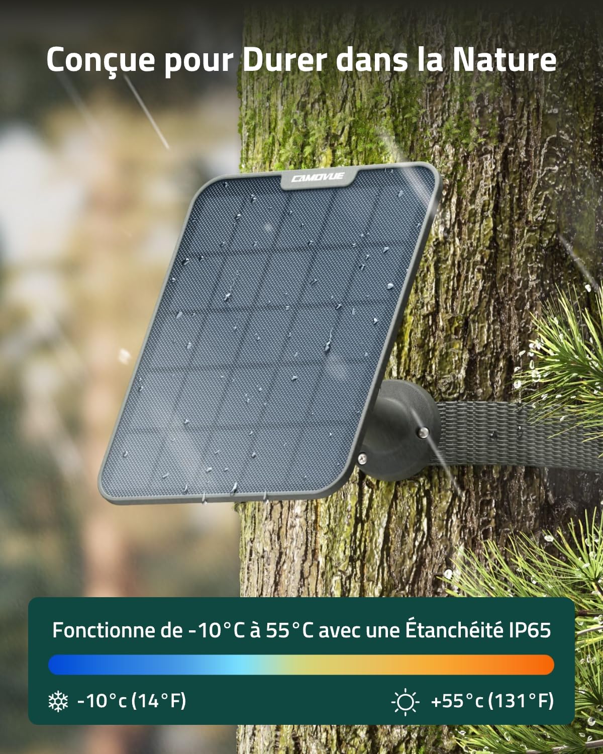 Panneau Solaire pour Caméra de Trail SP-10, Chargement Rapide 6W pour Alimentation Non-Stop, pour l'Extérieur, Installation Flexible, IP65, Compatible Seulement Talon & Talon Pro