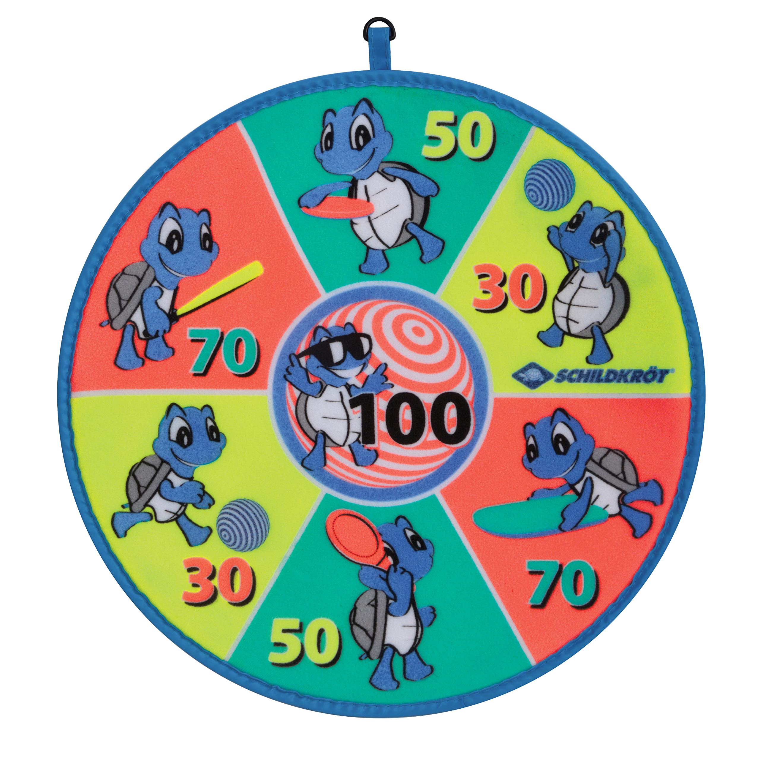 Schildkröt Soft Dart Set, 1 Board Printed on Both Sides with Different Shooting Fields, 2 x 3 Balls, for 2 Players, 970148