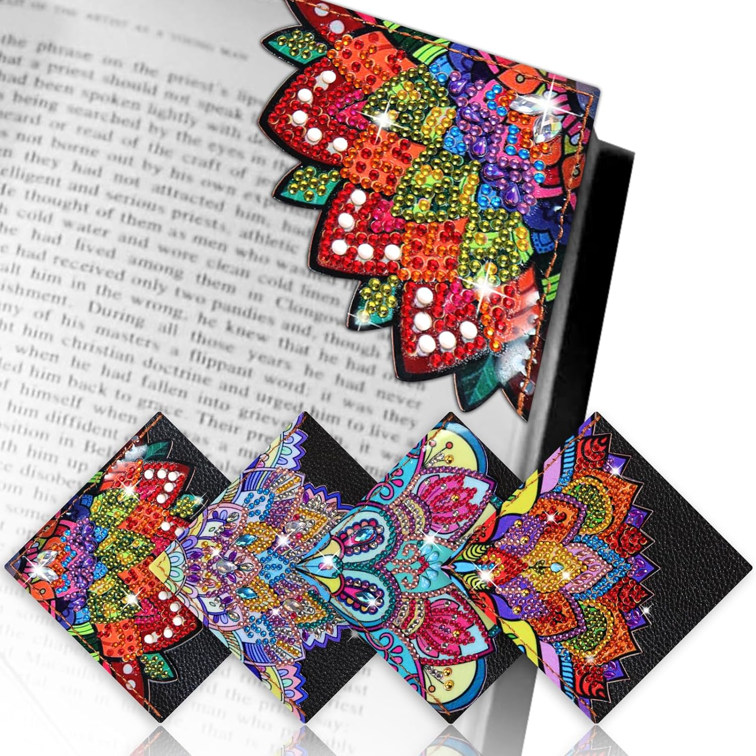 Diamond Painting Bookmarks, Kaluofan 4PCS 5D Diamond Art