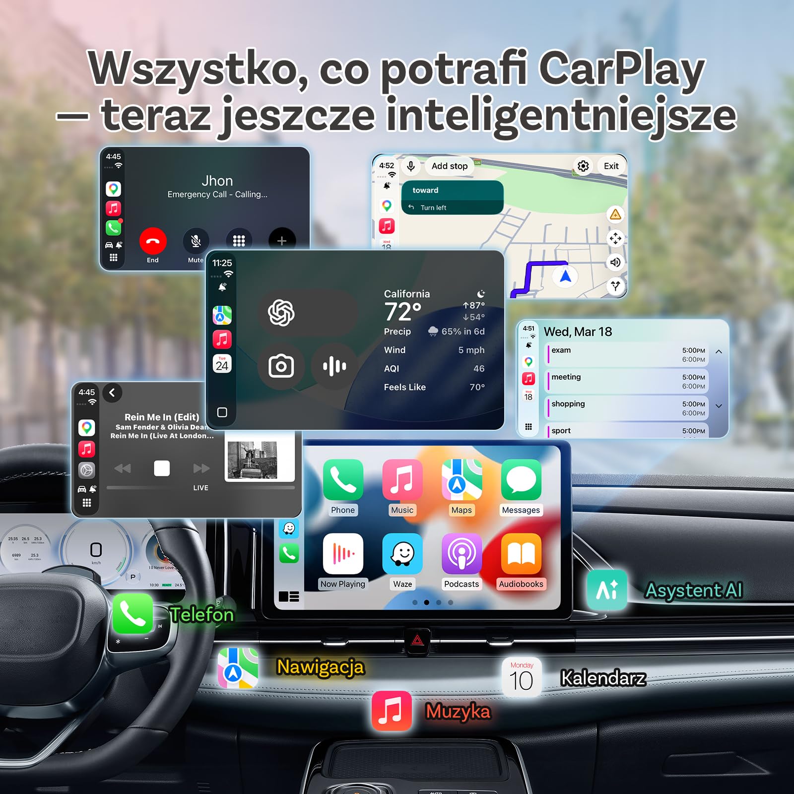 OTTOCAST Mini Slim 2026 Amélioré, 2-en-1 Adaptateur Wireless CarPlay