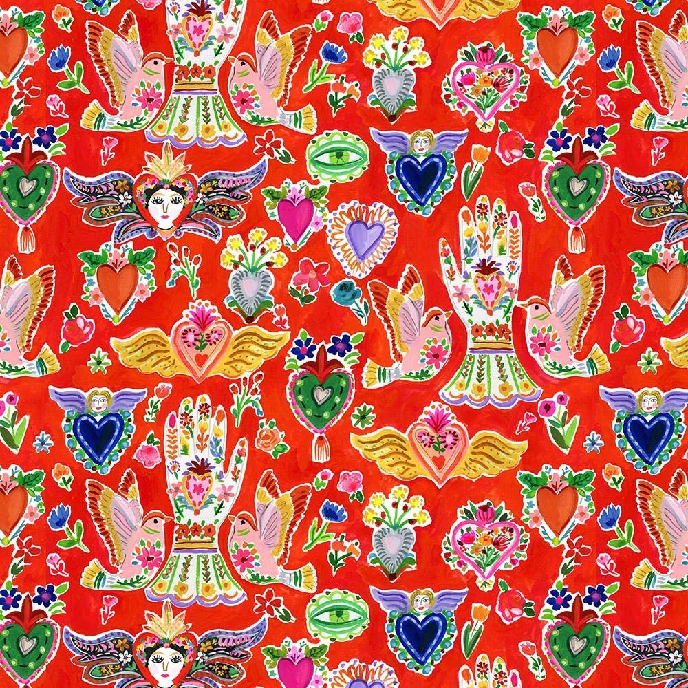 dear STELLAViva Mexico by August Wren ST DAW1498 Red Milagros BTY