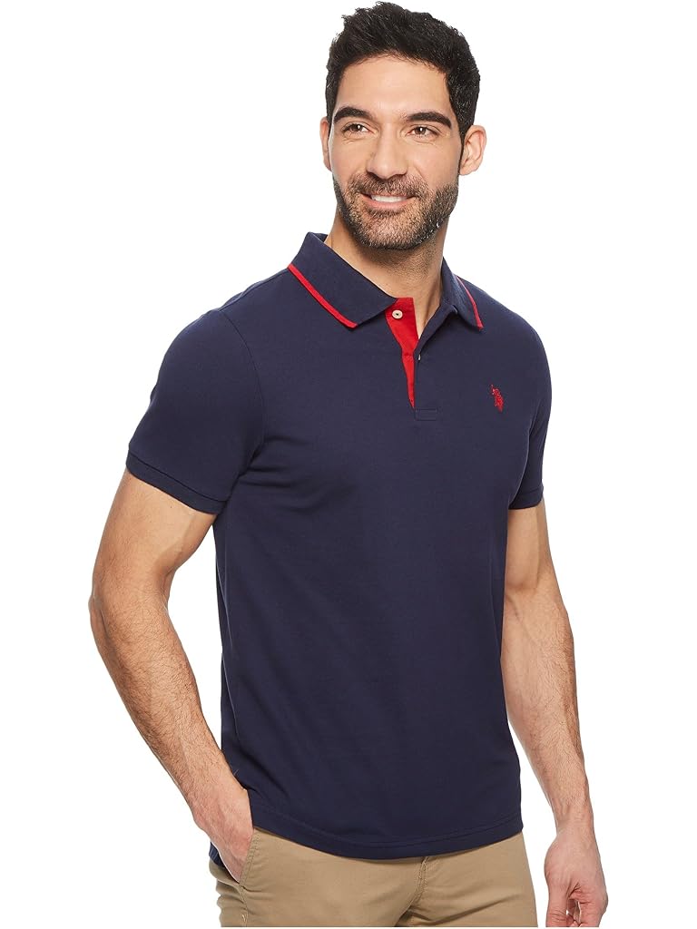U.S. POLO ASSN. Short Sleeve Slim Fit Solid Stretch Pique Polo Shirt