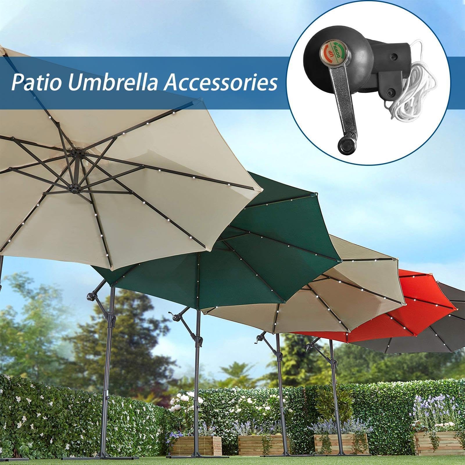 Manivelle De Parapluie-poignée En Acier Antirouille, Accessoire De Parasol De Terrasse Noir, Enrouleur De Manivelle De Remplacement, Outil De Réparation De Parapluies D'extérieur | Mécanisme De Levage