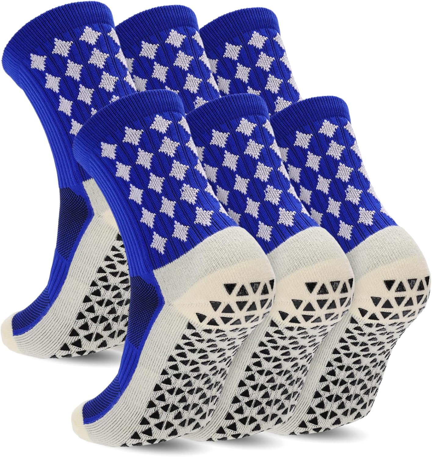 3/6 Pairs Grip Soccer Socks Men Women Non-slip Sports Socks for Basketball Football Athletic